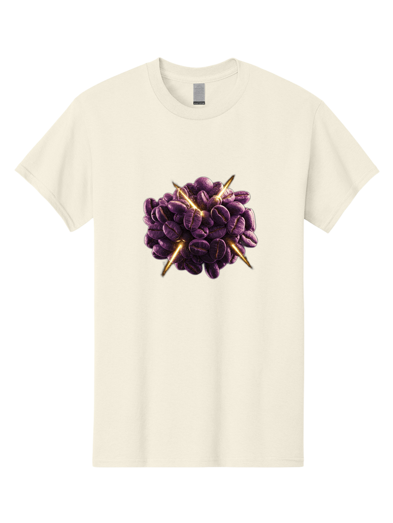 Coffee-Beans Men'S Graphic Tee, 100% Cotton, Comfortable Casual Summer Wear, Machine Washable, Dark Purple Coffee Beans, Spike Design, Unique Coffee Art, Creative Coffee Presentation, Coffee Lover Gift, Bold Coffee Beans Baa342 13