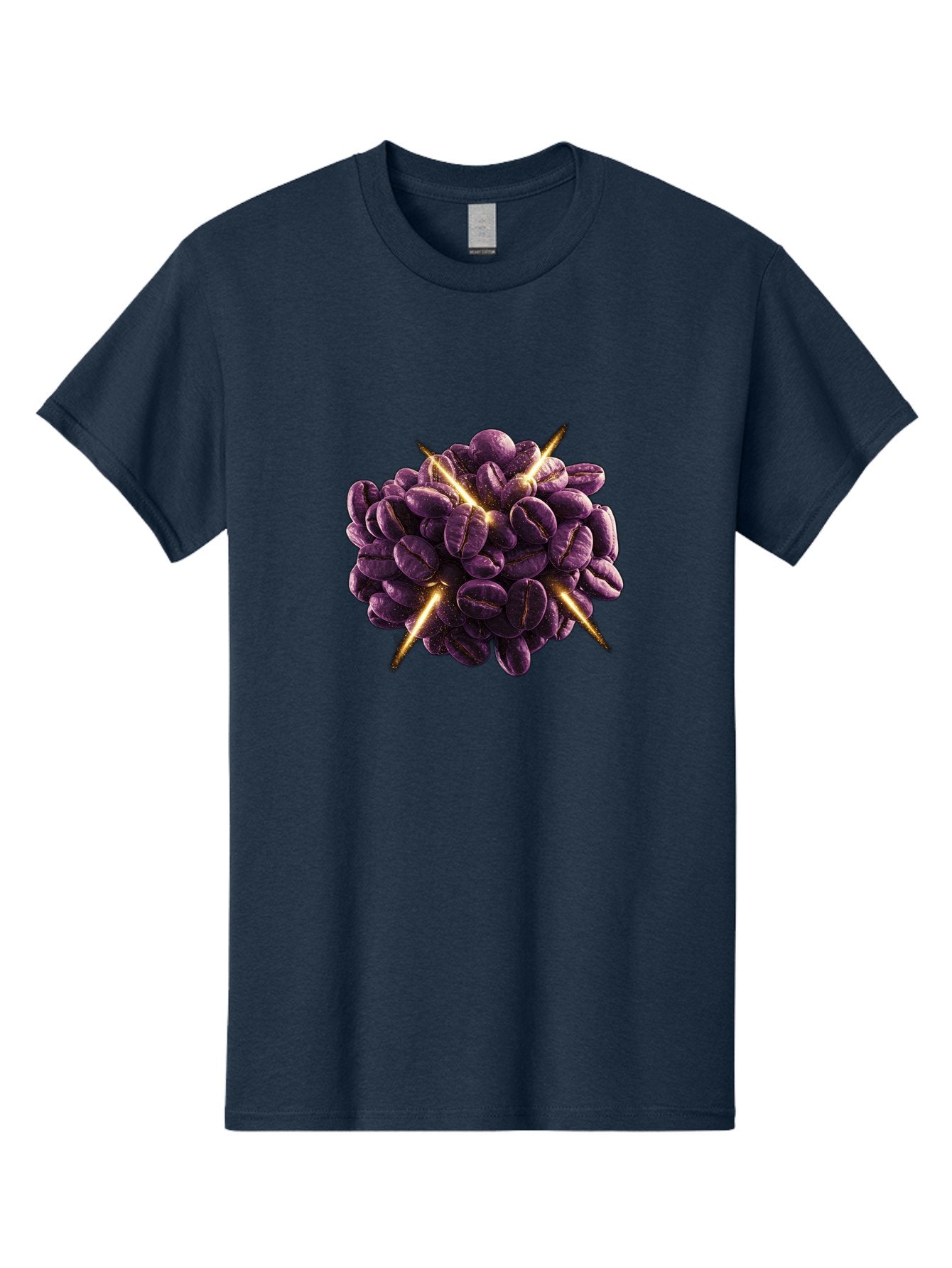 Coffee-Beans Men'S Graphic Tee, 100% Cotton, Comfortable Casual Summer Wear, Machine Washable, Dark Purple Coffee Beans, Spike Design, Unique Coffee Art, Creative Coffee Presentation, Coffee Lover Gift, Bold Coffee Beans Baa342 14