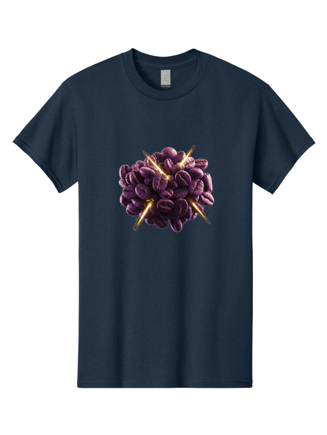 Coffee-Beans Men'S Graphic Tee, 100% Cotton, Comfortable Casual Summer Wear, Machine Washable, Dark Purple Coffee Beans, Spike Design, Unique Coffee Art, Creative Coffee Presentation, Coffee Lover Gift, Bold Coffee Beans Baa342 3