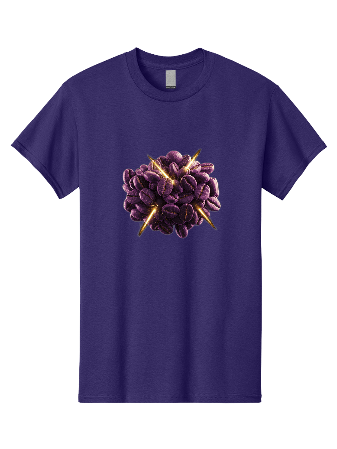 Coffee-Beans Men'S Graphic Tee, 100% Cotton, Comfortable Casual Summer Wear, Machine Washable, Dark Purple Coffee Beans, Spike Design, Unique Coffee Art, Creative Coffee Presentation, Coffee Lover Gift, Bold Coffee Beans Baa342 15