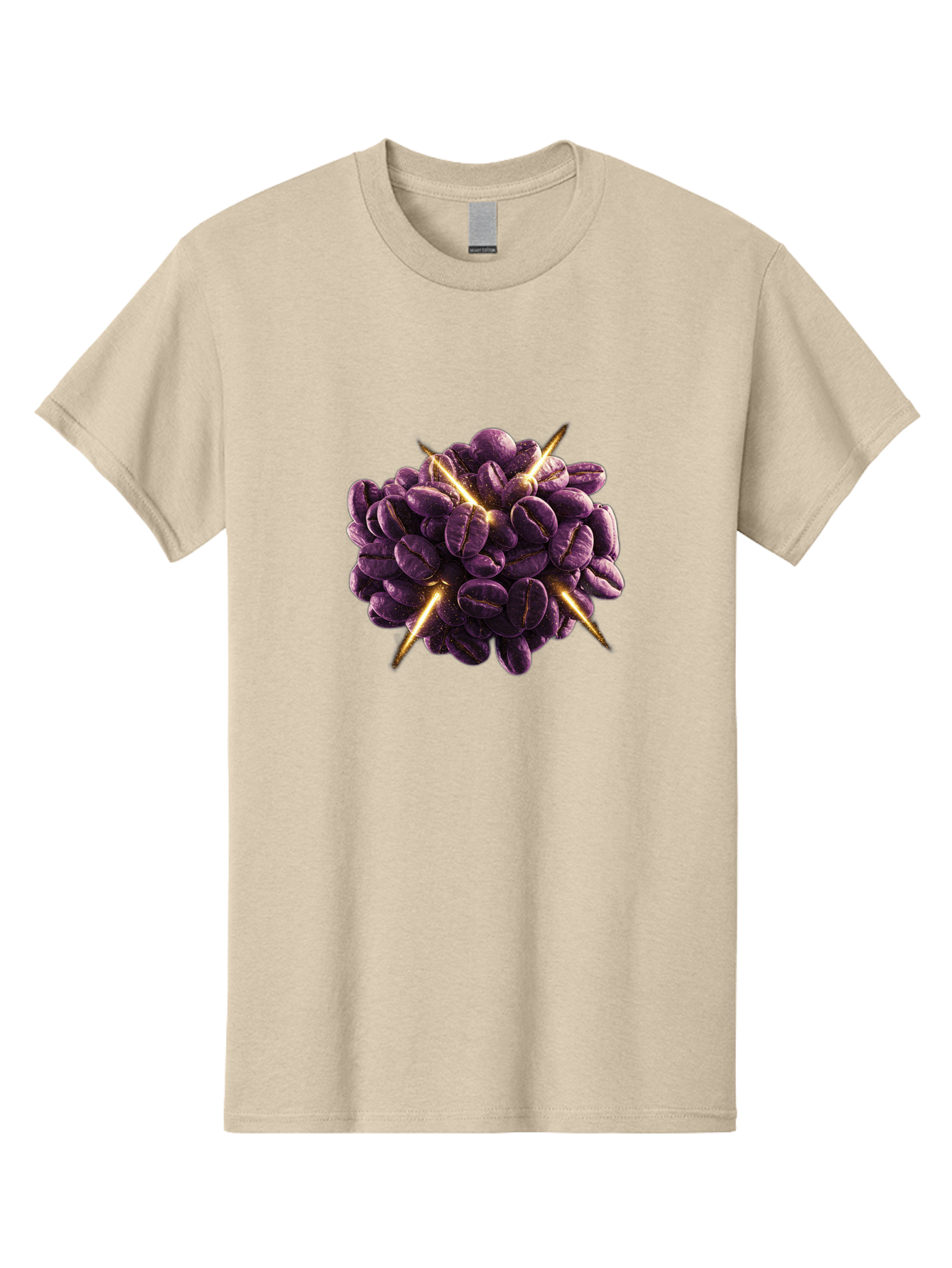Coffee-Beans Men'S Graphic Tee, 100% Cotton, Comfortable Casual Summer Wear, Machine Washable, Dark Purple Coffee Beans, Spike Design, Unique Coffee Art, Creative Coffee Presentation, Coffee Lover Gift, Bold Coffee Beans Baa342 17