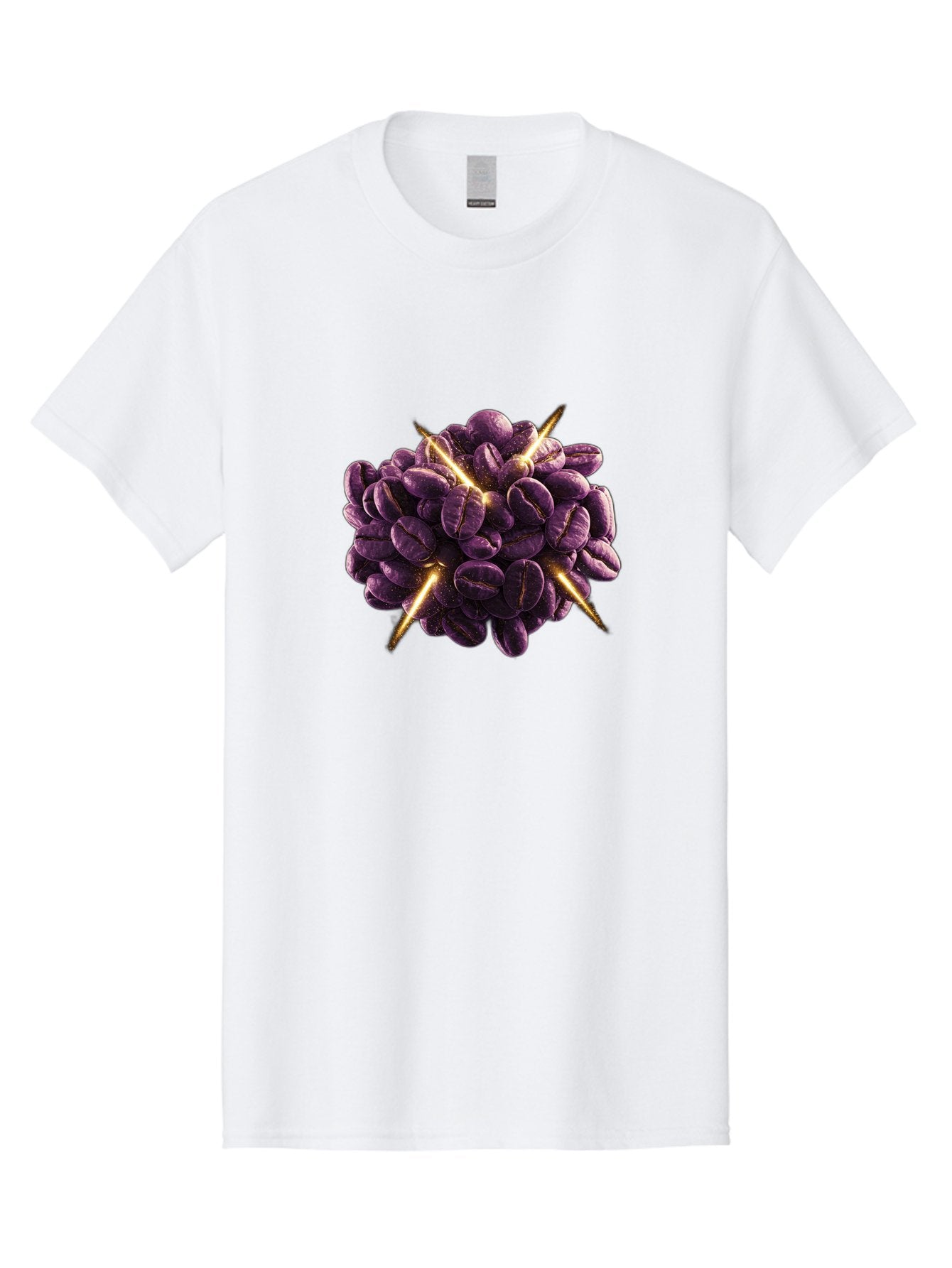 Coffee-Beans Men'S Graphic Tee, 100% Cotton, Comfortable Casual Summer Wear, Machine Washable, Dark Purple Coffee Beans, Spike Design, Unique Coffee Art, Creative Coffee Presentation, Coffee Lover Gift, Bold Coffee Beans Baa342 8