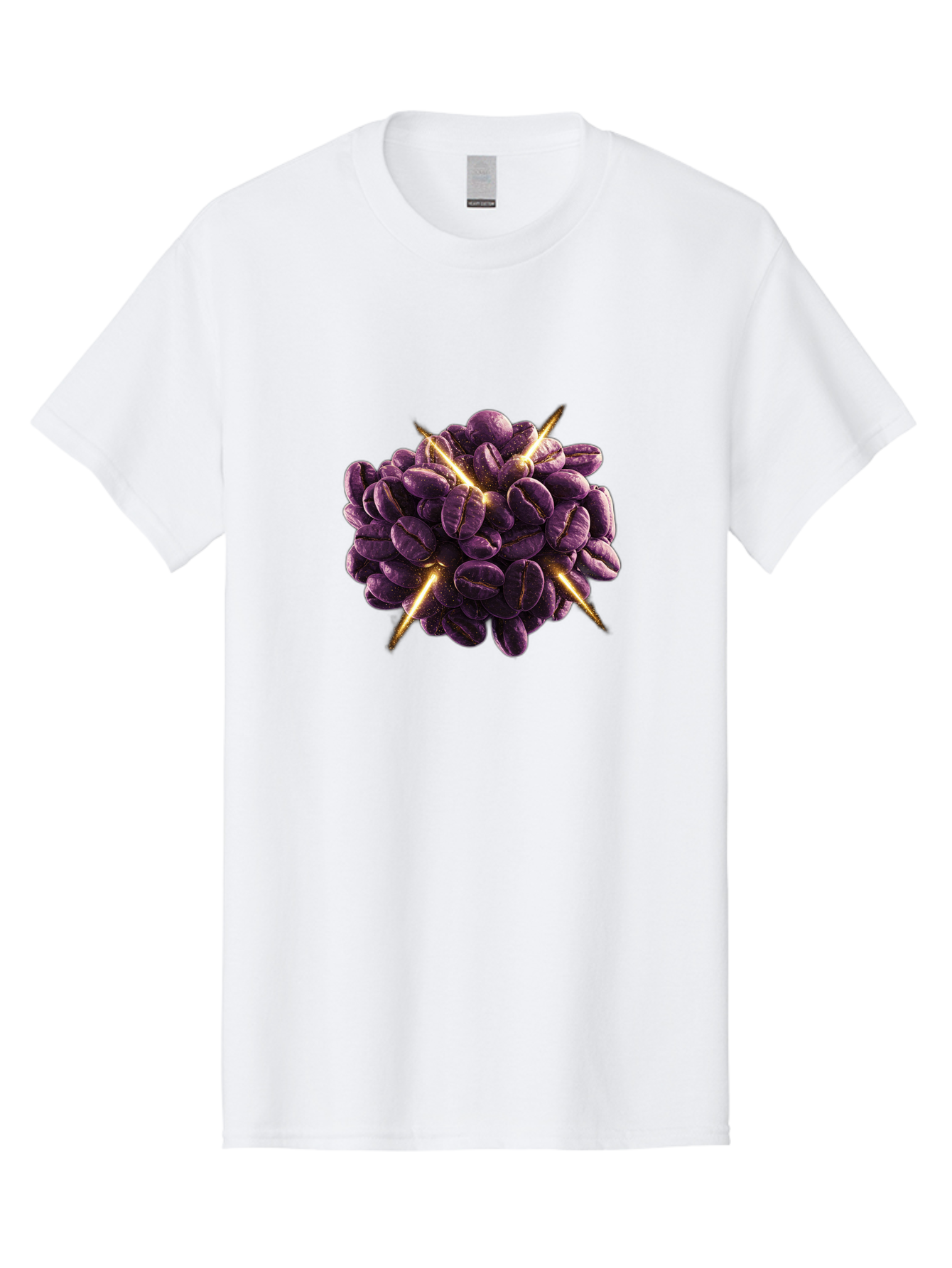 Coffee-Beans Men'S Graphic Tee, 100% Cotton, Comfortable Casual Summer Wear, Machine Washable, Dark Purple Coffee Beans, Spike Design, Unique Coffee Art, Creative Coffee Presentation, Coffee Lover Gift, Bold Coffee Beans Baa342 11