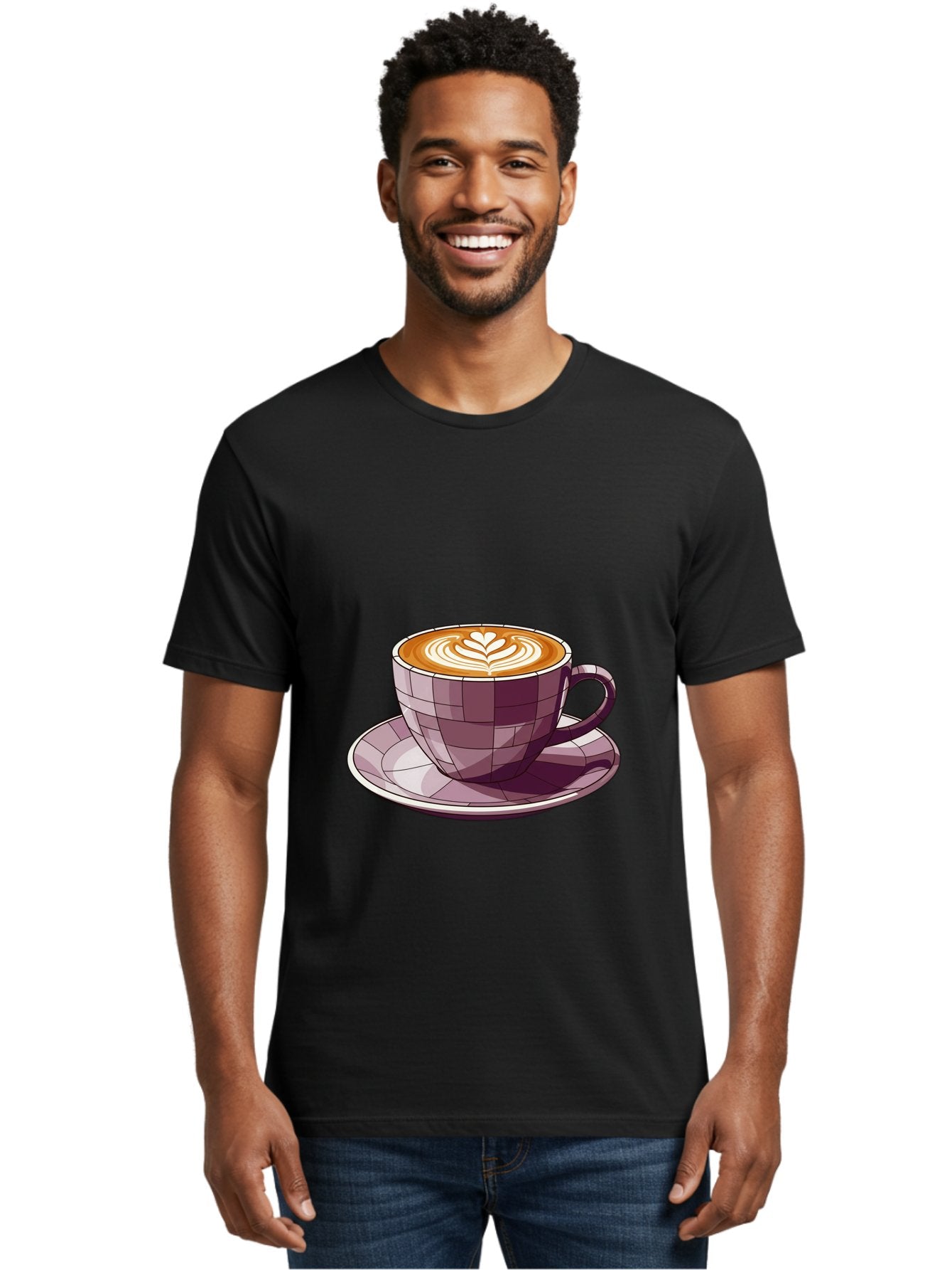Coffee-Cup-10 Men'S Graphic Tee, 100% Cotton, Comfortable Casual Summer Wear, Machine Washable, Coffee Cup, Cappuccino, Latte Art, Heart Design, Coffee Break, Morning Coffee, Coffee Lover, Coffee Culture, Beverage, Drink Baa344 21