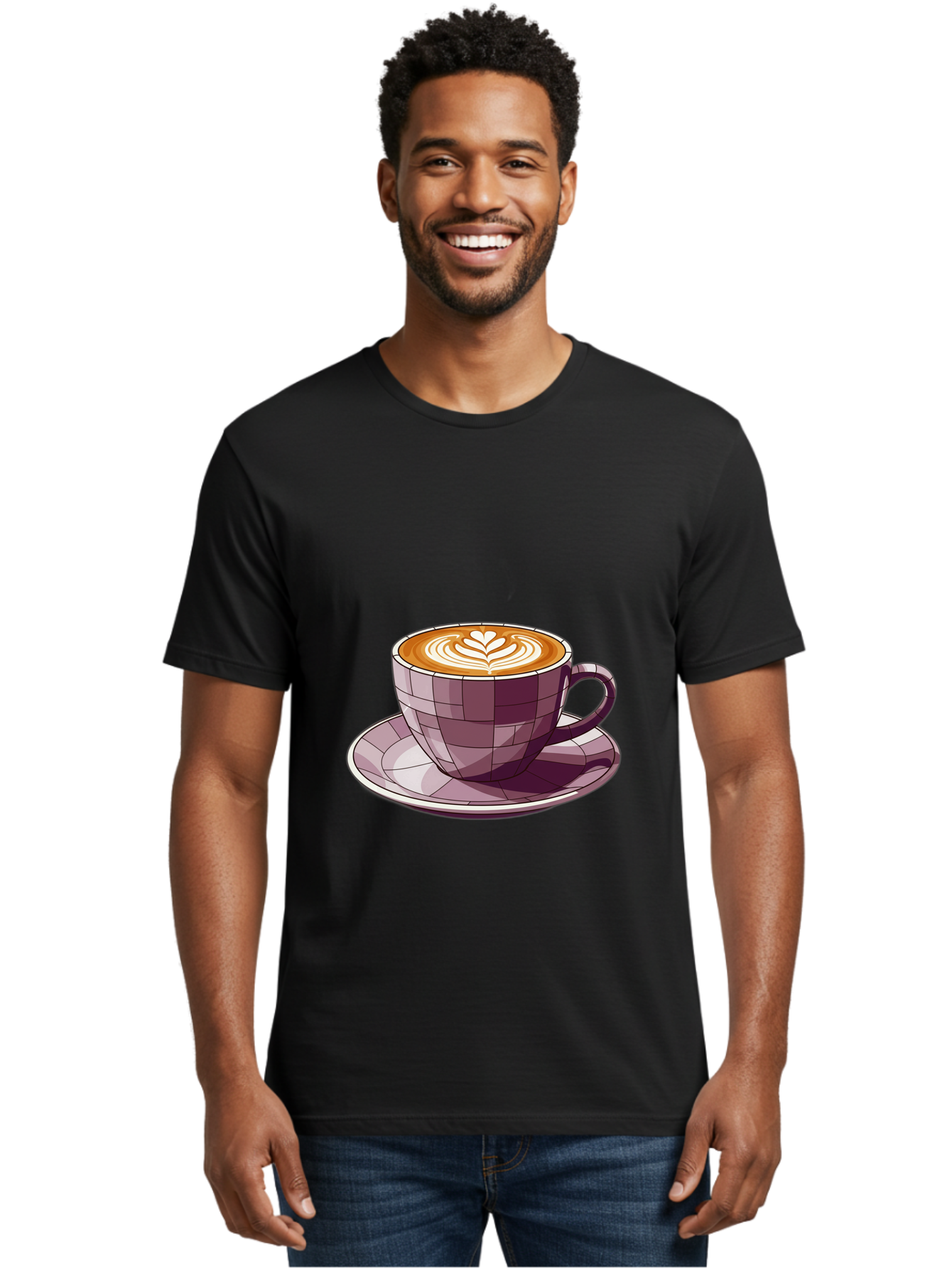 Coffee-Cup-10 Men'S Graphic Tee, 100% Cotton, Comfortable Casual Summer Wear, Machine Washable, Coffee Cup, Cappuccino, Latte Art, Heart Design, Coffee Break, Morning Coffee, Coffee Lover, Coffee Culture, Beverage, Drink Baa344 20