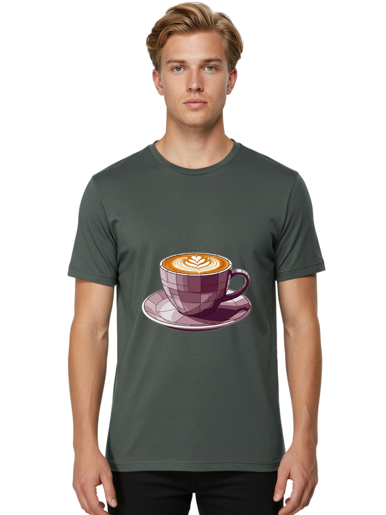 Coffee-Cup-10 Men'S Graphic Tee, 100% Cotton, Comfortable Casual Summer Wear, Machine Washable, Coffee Cup, Cappuccino, Latte Art, Heart Design, Coffee Break, Morning Coffee, Coffee Lover, Coffee Culture, Beverage, Drink Baa344 14