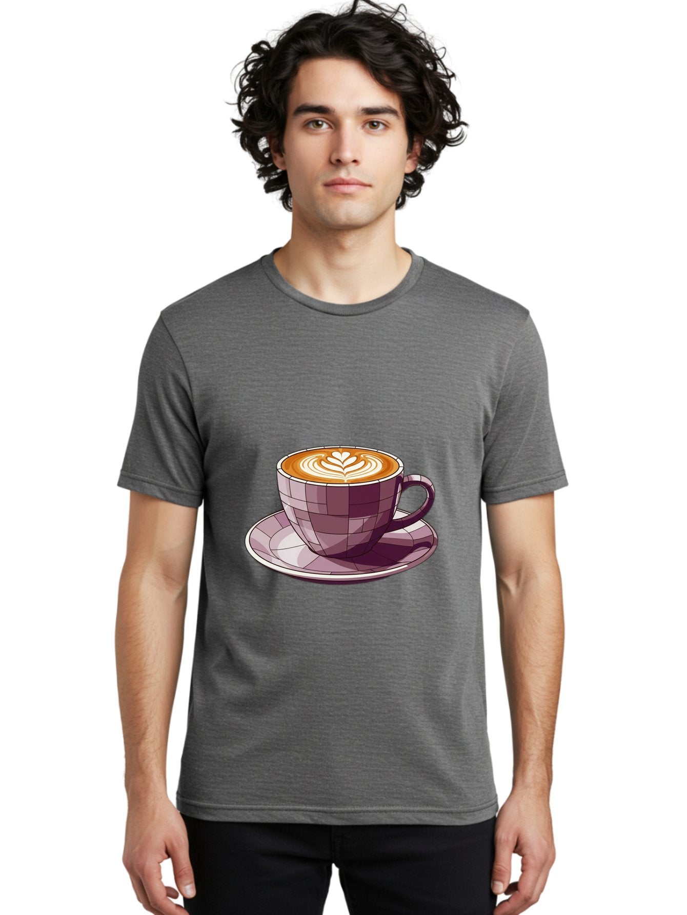 Coffee-Cup-10 Men'S Graphic Tee, 100% Cotton, Comfortable Casual Summer Wear, Machine Washable, Coffee Cup, Cappuccino, Latte Art, Heart Design, Coffee Break, Morning Coffee, Coffee Lover, Coffee Culture, Beverage, Drink Baa344 17