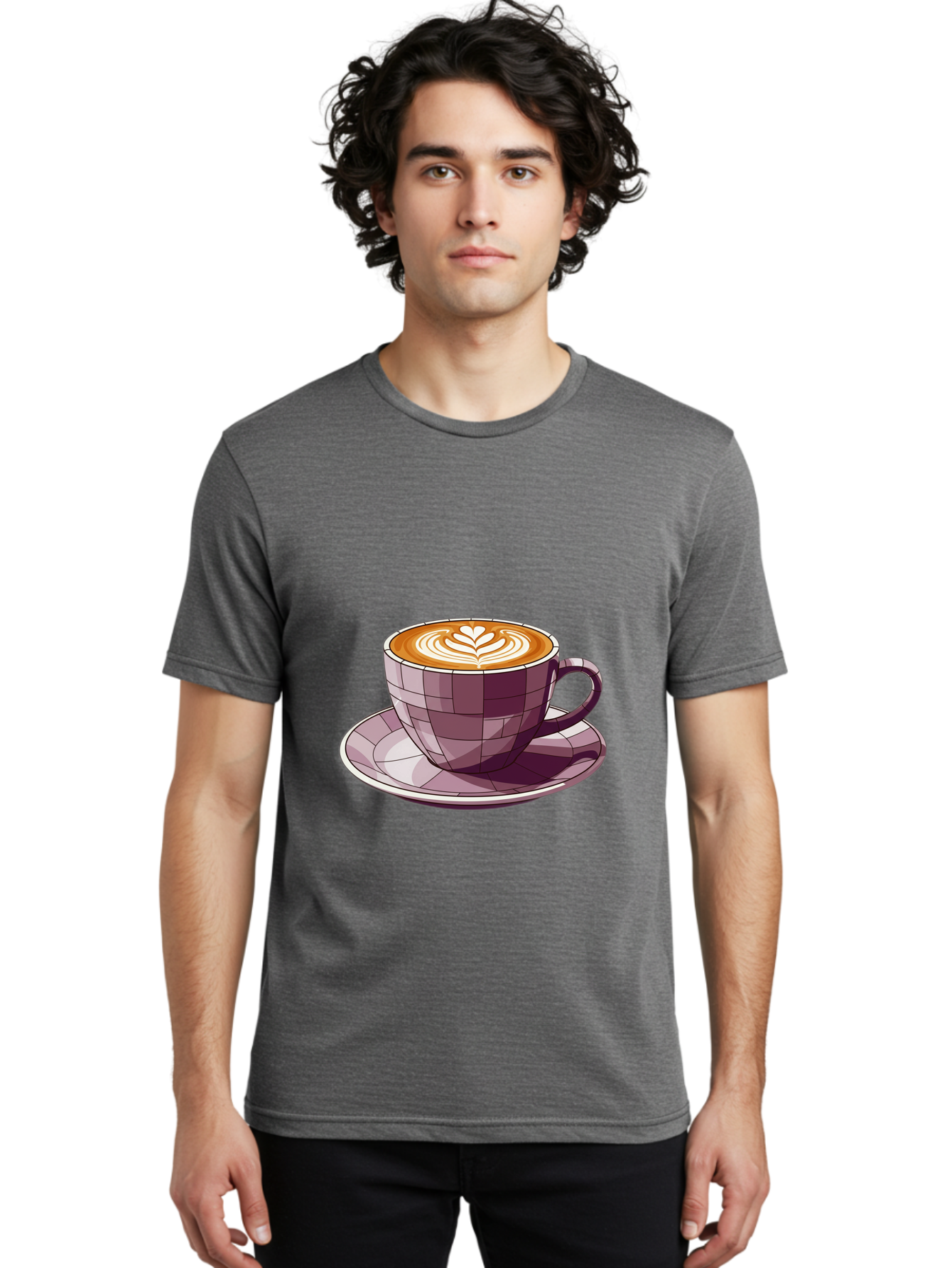Coffee-Cup-10 Men'S Graphic Tee, 100% Cotton, Comfortable Casual Summer Wear, Machine Washable, Coffee Cup, Cappuccino, Latte Art, Heart Design, Coffee Break, Morning Coffee, Coffee Lover, Coffee Culture, Beverage, Drink Baa344 28