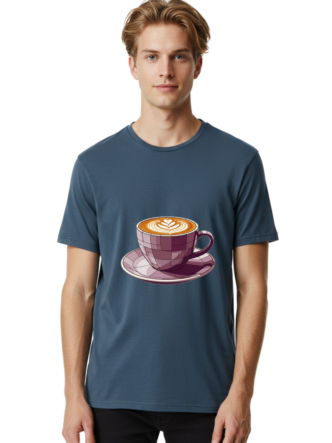 Coffee-Cup-10 Men'S Graphic Tee, 100% Cotton, Comfortable Casual Summer Wear, Machine Washable, Coffee Cup, Cappuccino, Latte Art, Heart Design, Coffee Break, Morning Coffee, Coffee Lover, Coffee Culture, Beverage, Drink Baa344 16
