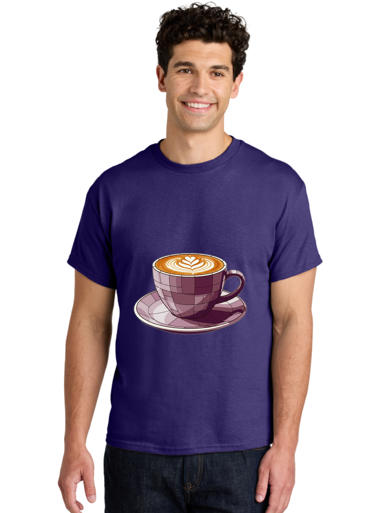 Coffee-Cup-10 Men'S Graphic Tee, 100% Cotton, Comfortable Casual Summer Wear, Machine Washable, Coffee Cup, Cappuccino, Latte Art, Heart Design, Coffee Break, Morning Coffee, Coffee Lover, Coffee Culture, Beverage, Drink Baa344 6