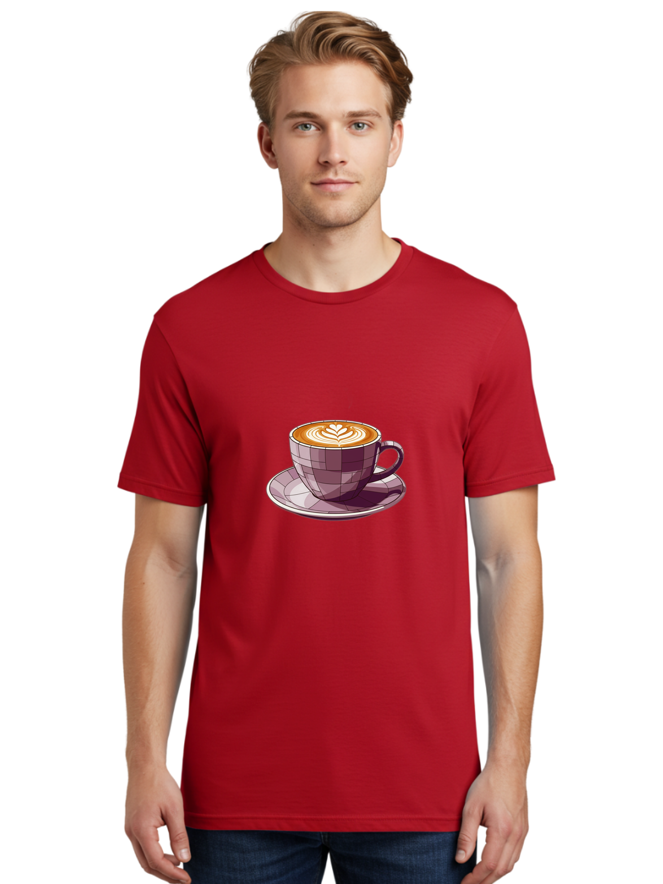 Coffee-Cup-10 Men'S Graphic Tee, 100% Cotton, Comfortable Casual Summer Wear, Machine Washable, Coffee Cup, Cappuccino, Latte Art, Heart Design, Coffee Break, Morning Coffee, Coffee Lover, Coffee Culture, Beverage, Drink Baa344 18
