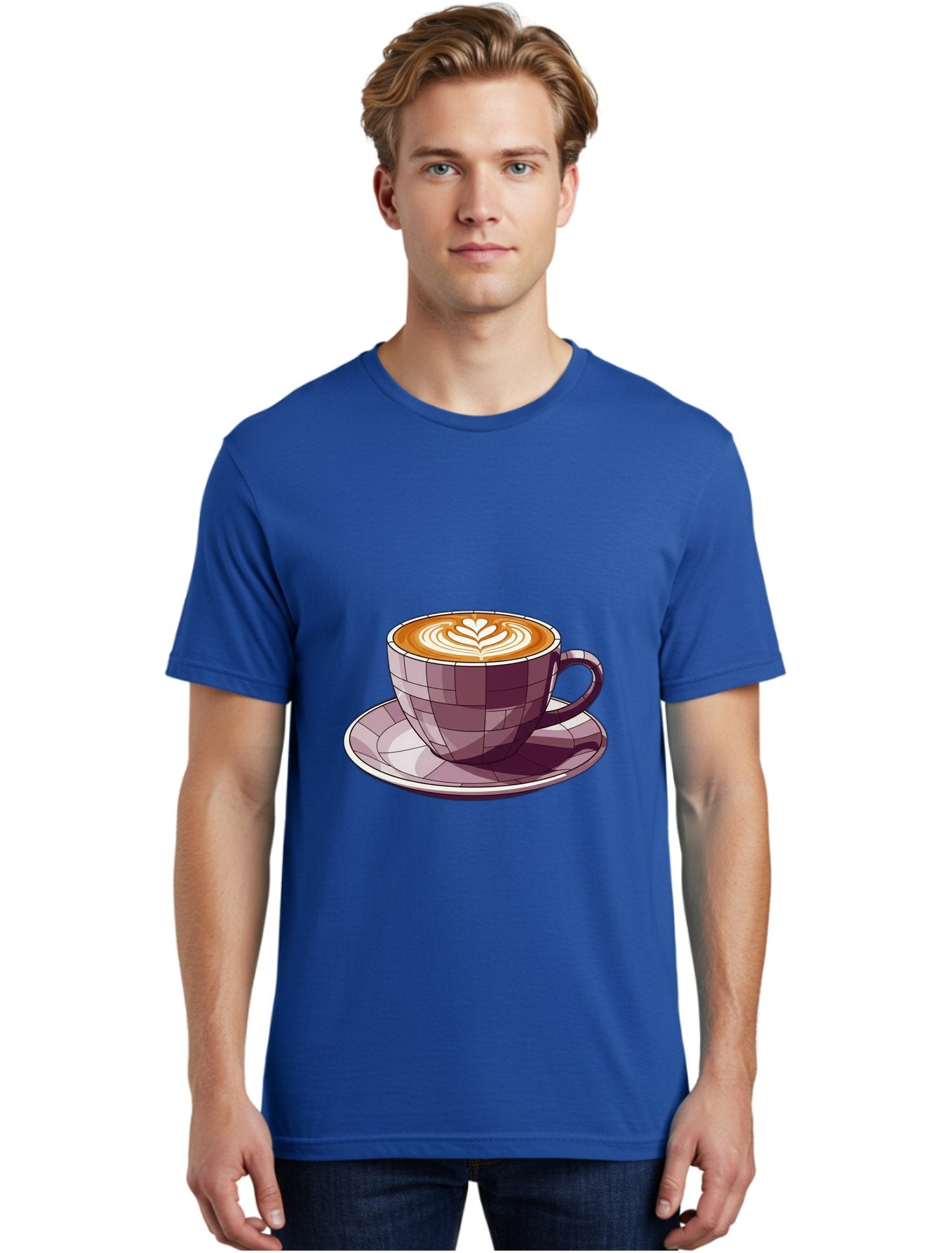 Coffee-Cup-10 Men'S Graphic Tee, 100% Cotton, Comfortable Casual Summer Wear, Machine Washable, Coffee Cup, Cappuccino, Latte Art, Heart Design, Coffee Break, Morning Coffee, Coffee Lover, Coffee Culture, Beverage, Drink Baa344 26