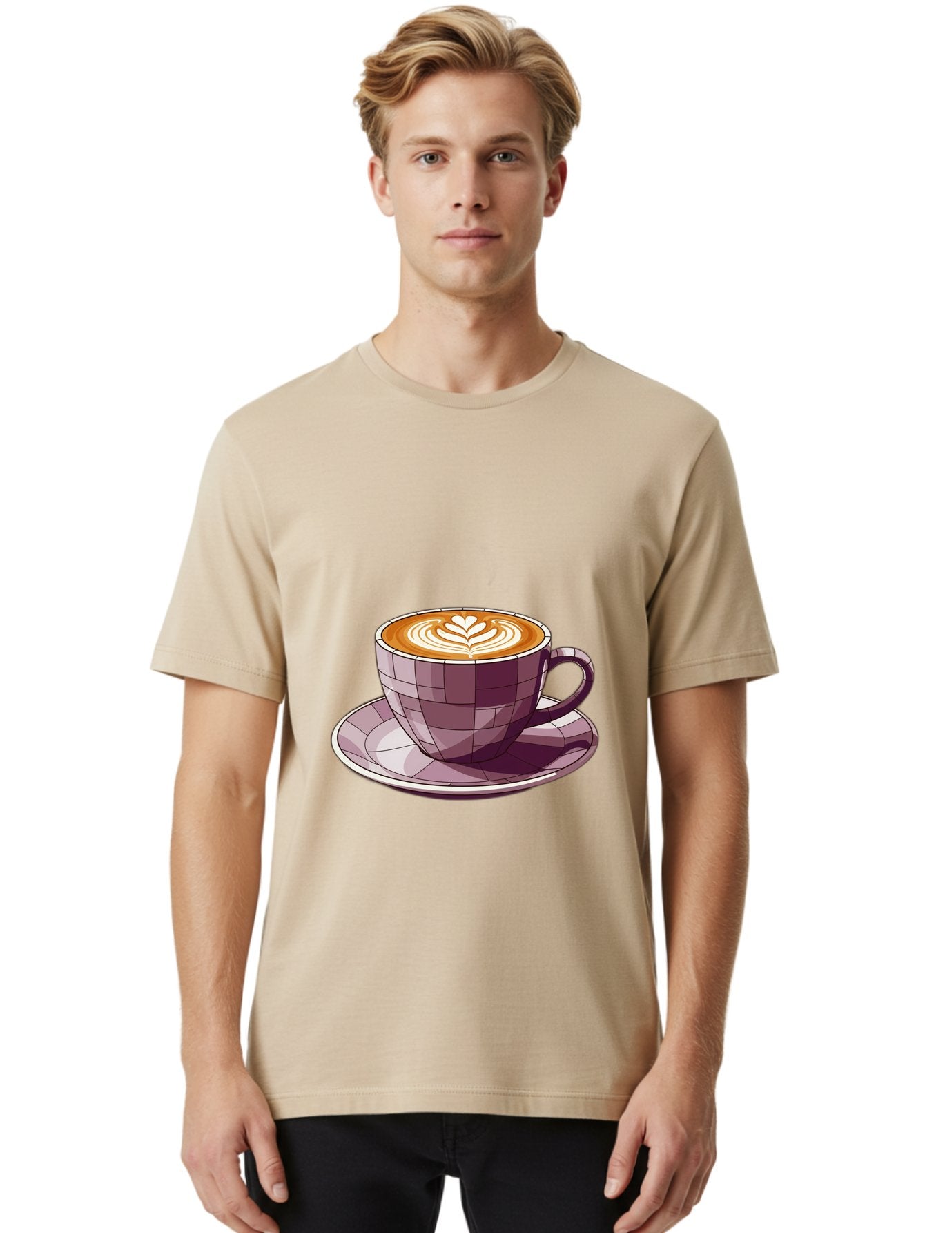 Coffee-Cup-10 Men'S Graphic Tee, 100% Cotton, Comfortable Casual Summer Wear, Machine Washable, Coffee Cup, Cappuccino, Latte Art, Heart Design, Coffee Break, Morning Coffee, Coffee Lover, Coffee Culture, Beverage, Drink Baa344 29