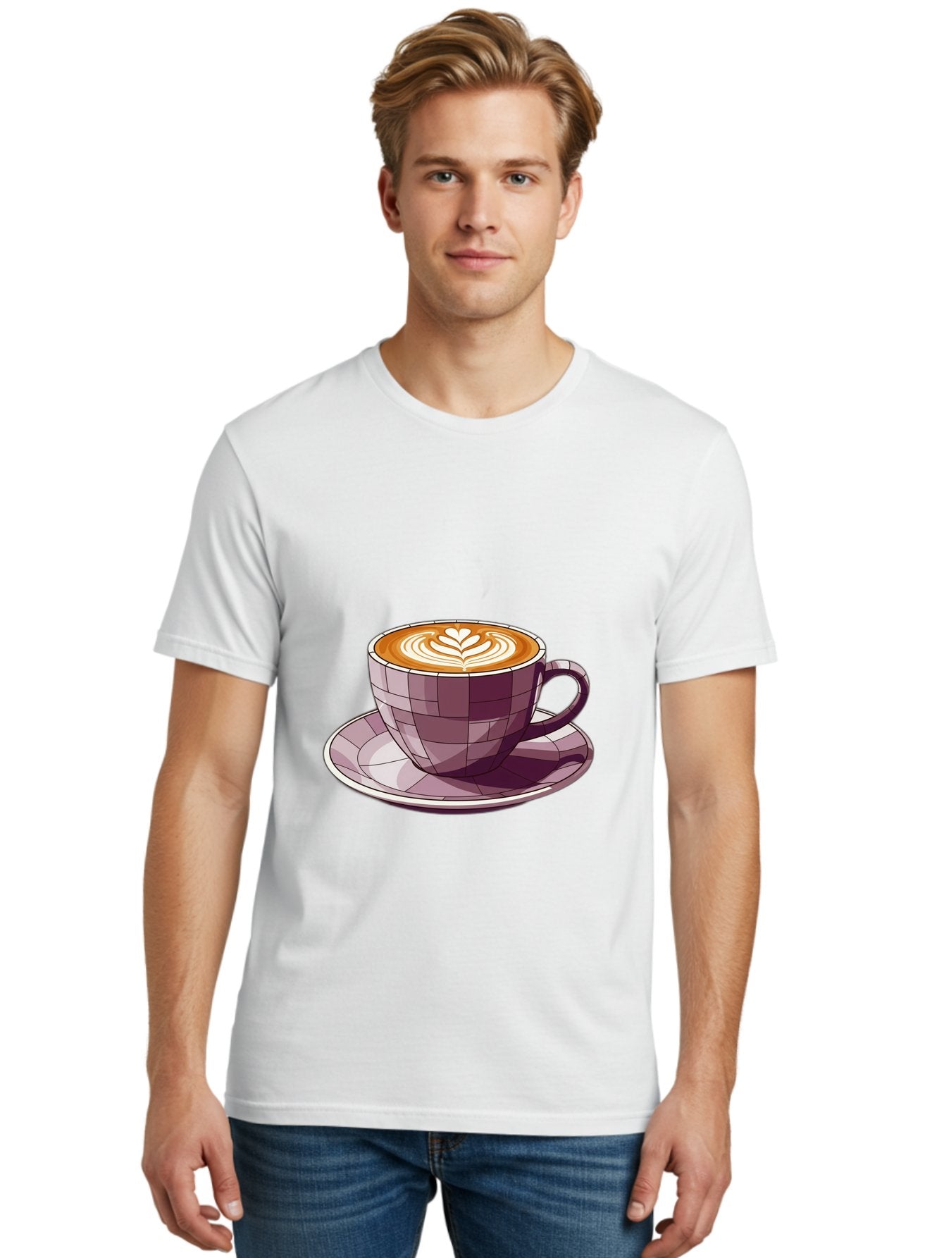 Coffee-Cup-10 Men'S Graphic Tee, 100% Cotton, Comfortable Casual Summer Wear, Machine Washable, Coffee Cup, Cappuccino, Latte Art, Heart Design, Coffee Break, Morning Coffee, Coffee Lover, Coffee Culture, Beverage, Drink Baa344 19