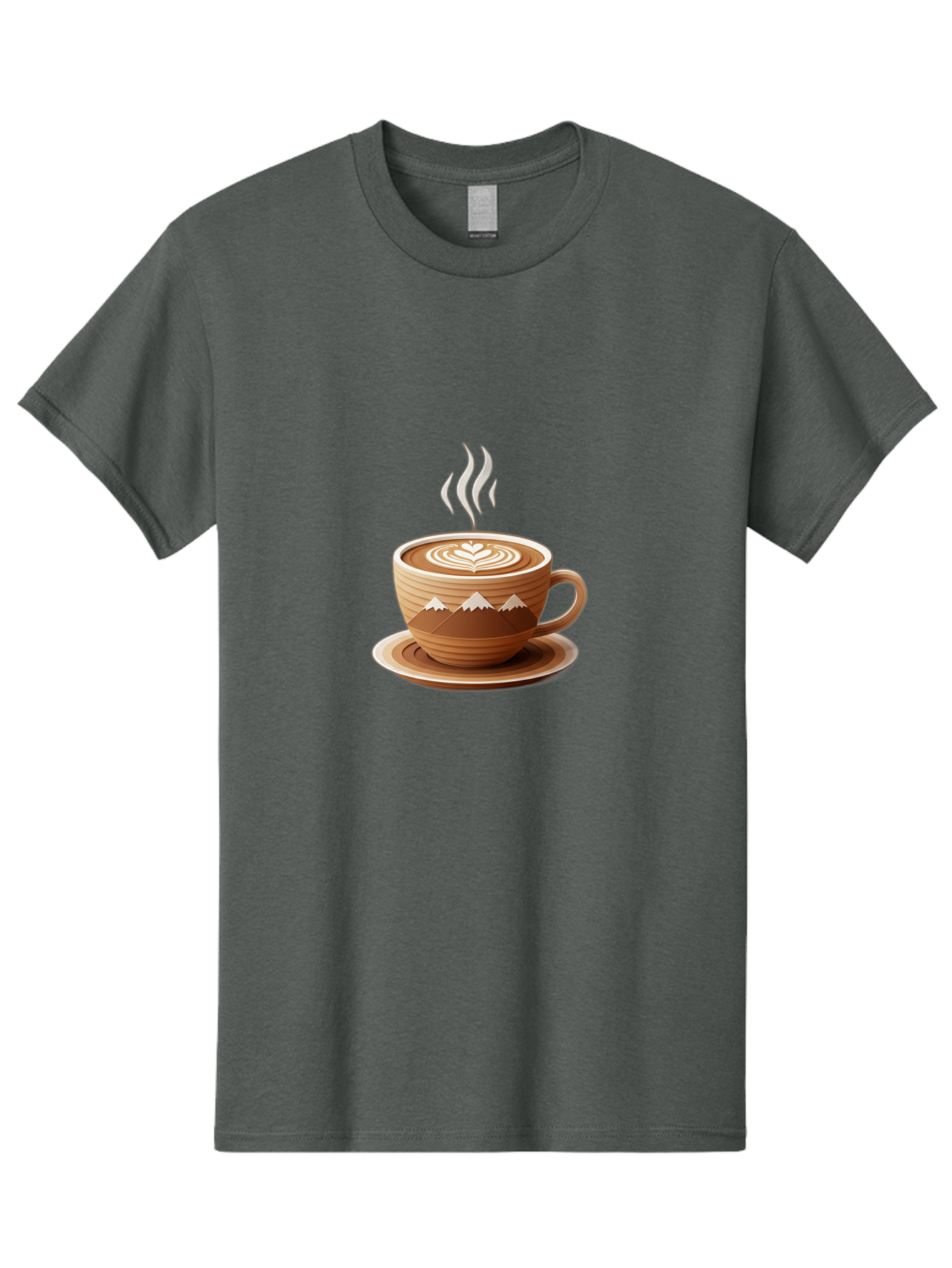 Coffee-Cup-11 Men'S Graphic Tee, 100% Cotton, Comfortable Casual Summer Wear, Machine Washable, Steaming Coffee Cup, Latte Art, Heart Design, Wooden Cup, White Mountains, Morning Coffee, Coffee Break, Espresso, Coffee Lover Baa345 21