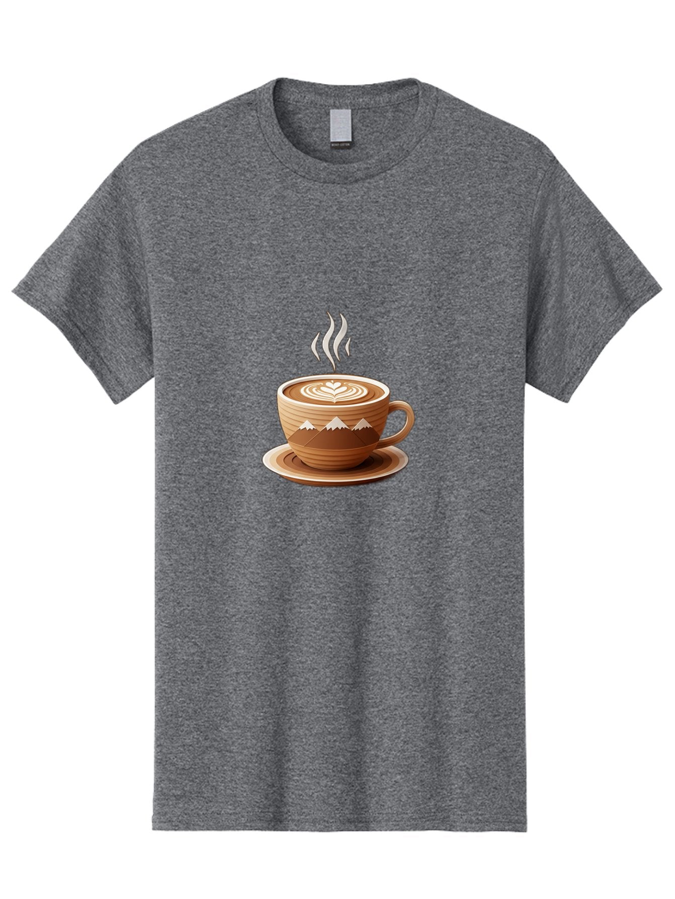 Coffee-Cup-11 Men'S Graphic Tee, 100% Cotton, Comfortable Casual Summer Wear, Machine Washable, Steaming Coffee Cup, Latte Art, Heart Design, Wooden Cup, White Mountains, Morning Coffee, Coffee Break, Espresso, Coffee Lover Baa345 6