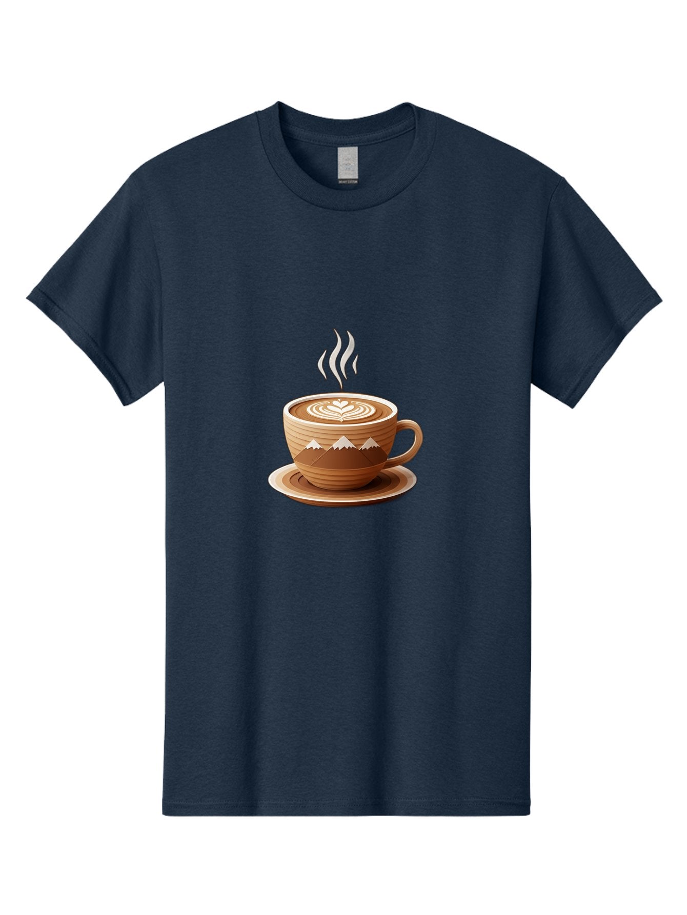 Coffee-Cup-11 Men'S Graphic Tee, 100% Cotton, Comfortable Casual Summer Wear, Machine Washable, Steaming Coffee Cup, Latte Art, Heart Design, Wooden Cup, White Mountains, Morning Coffee, Coffee Break, Espresso, Coffee Lover Baa345 7
