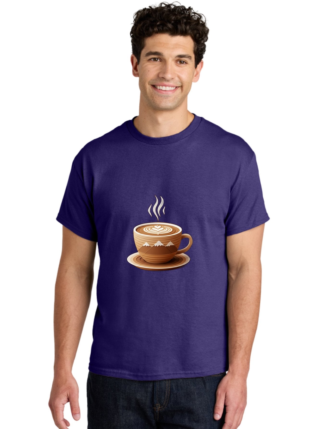Coffee-Cup-11 Men'S Graphic Tee, 100% Cotton, Comfortable Casual Summer Wear, Machine Washable, Steaming Coffee Cup, Latte Art, Heart Design, Wooden Cup, White Mountains, Morning Coffee, Coffee Break, Espresso, Coffee Lover Baa345 21