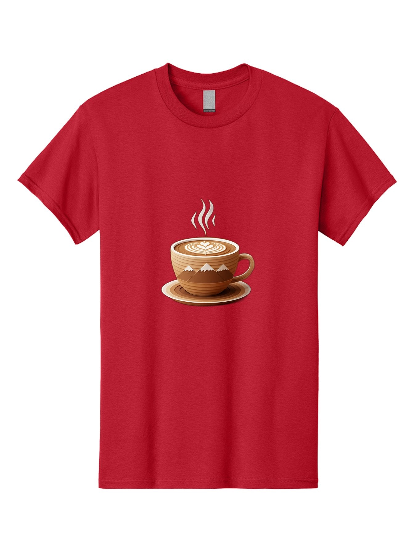 Coffee-Cup-11 Men'S Graphic Tee, 100% Cotton, Comfortable Casual Summer Wear, Machine Washable, Steaming Coffee Cup, Latte Art, Heart Design, Wooden Cup, White Mountains, Morning Coffee, Coffee Break, Espresso, Coffee Lover Baa345 13