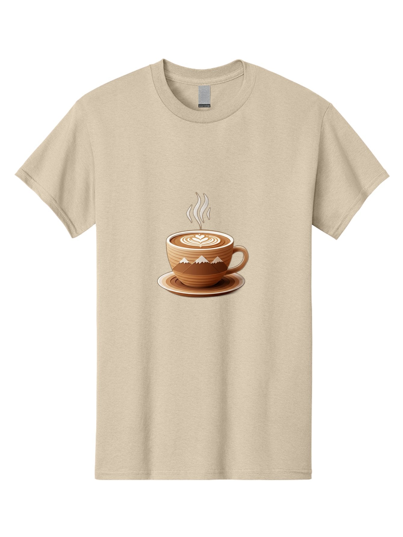 Coffee-Cup-11 Men'S Graphic Tee, 100% Cotton, Comfortable Casual Summer Wear, Machine Washable, Steaming Coffee Cup, Latte Art, Heart Design, Wooden Cup, White Mountains, Morning Coffee, Coffee Break, Espresso, Coffee Lover Baa345 8