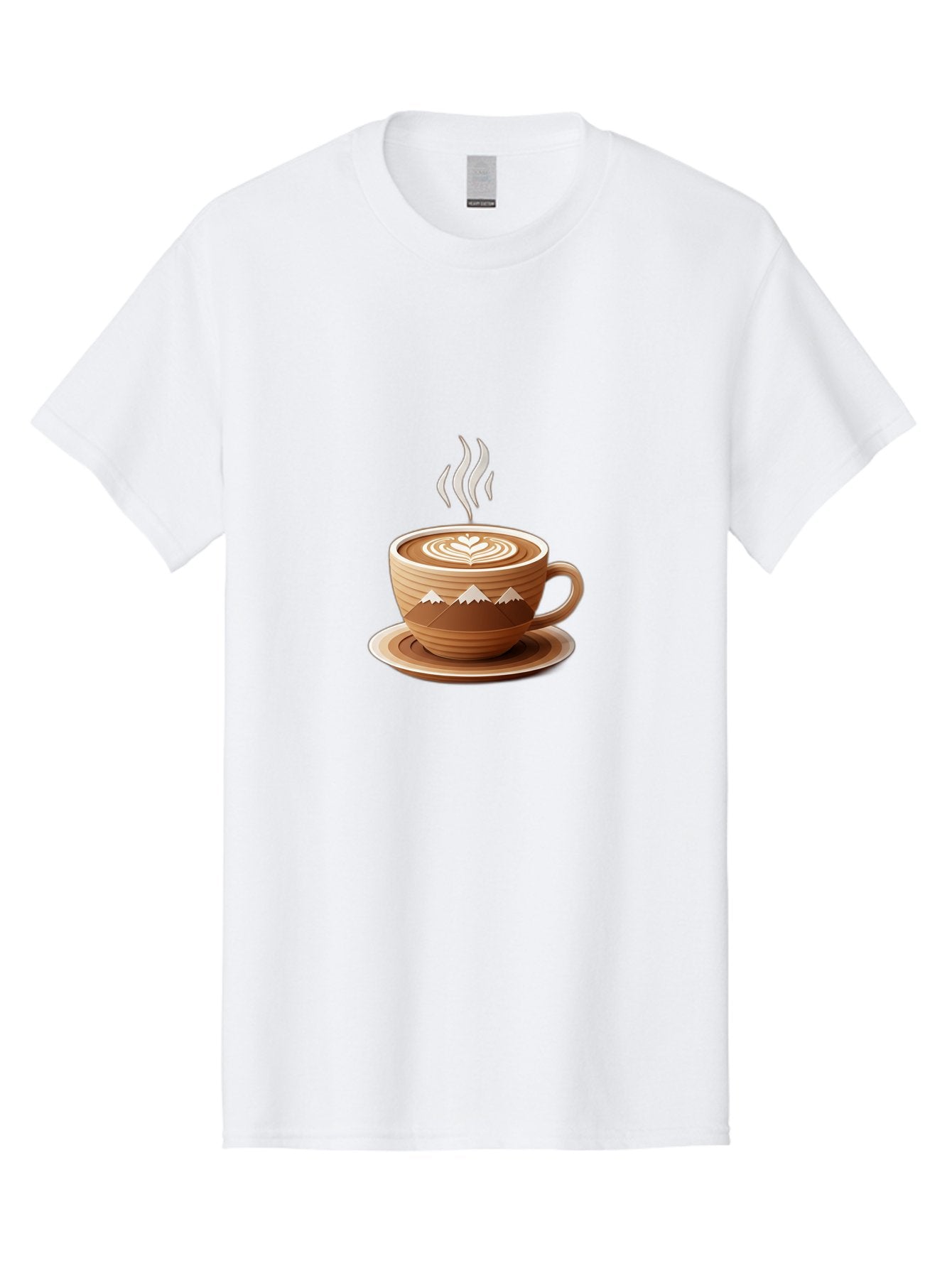Coffee-Cup-11 Men'S Graphic Tee, 100% Cotton, Comfortable Casual Summer Wear, Machine Washable, Steaming Coffee Cup, Latte Art, Heart Design, Wooden Cup, White Mountains, Morning Coffee, Coffee Break, Espresso, Coffee Lover Baa345 14