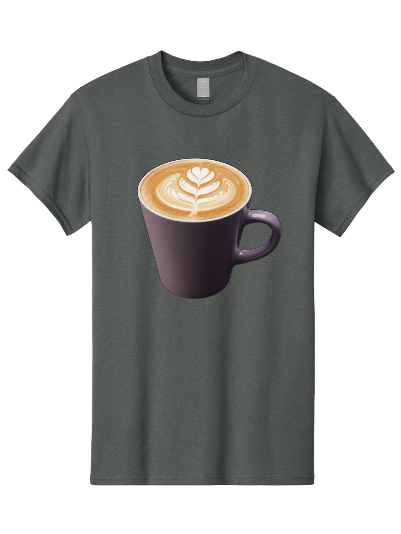 Coffee-Cup-14 Men'S Graphic Tee, 100% Cotton, Comfortable Casual Summer Wear, Machine Washable, Coffee Cup, Latte Art, Leaf Design, Espresso, Coffee Culture, Morning Coffee, Coffee Break, Caffeine, Coffee Drink Baa348 5