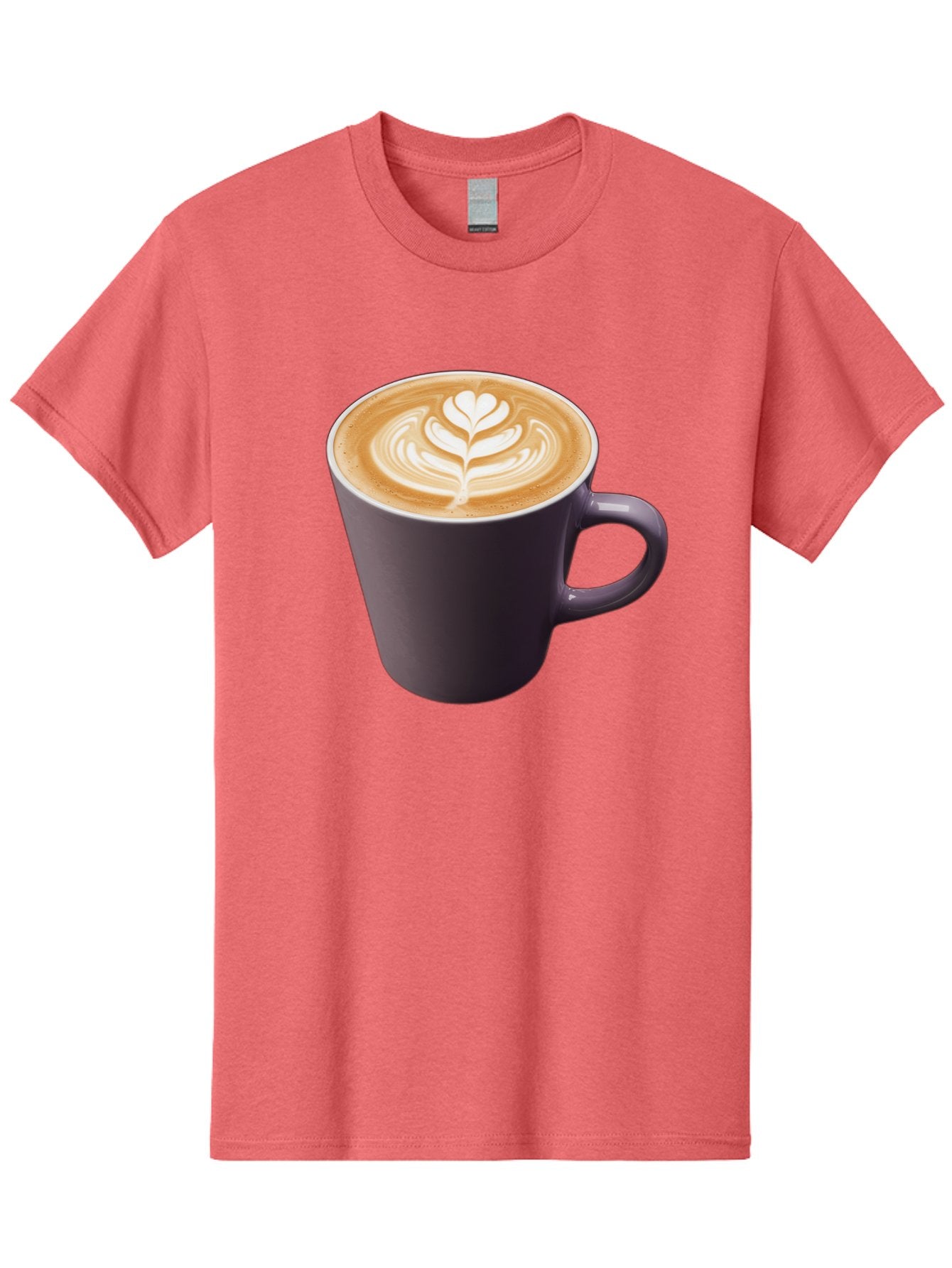 Coffee-Cup-14 Men'S Graphic Tee, 100% Cotton, Comfortable Casual Summer Wear, Machine Washable, Coffee Cup, Latte Art, Leaf Design, Espresso, Coffee Culture, Morning Coffee, Coffee Break, Caffeine, Coffee Drink Baa348