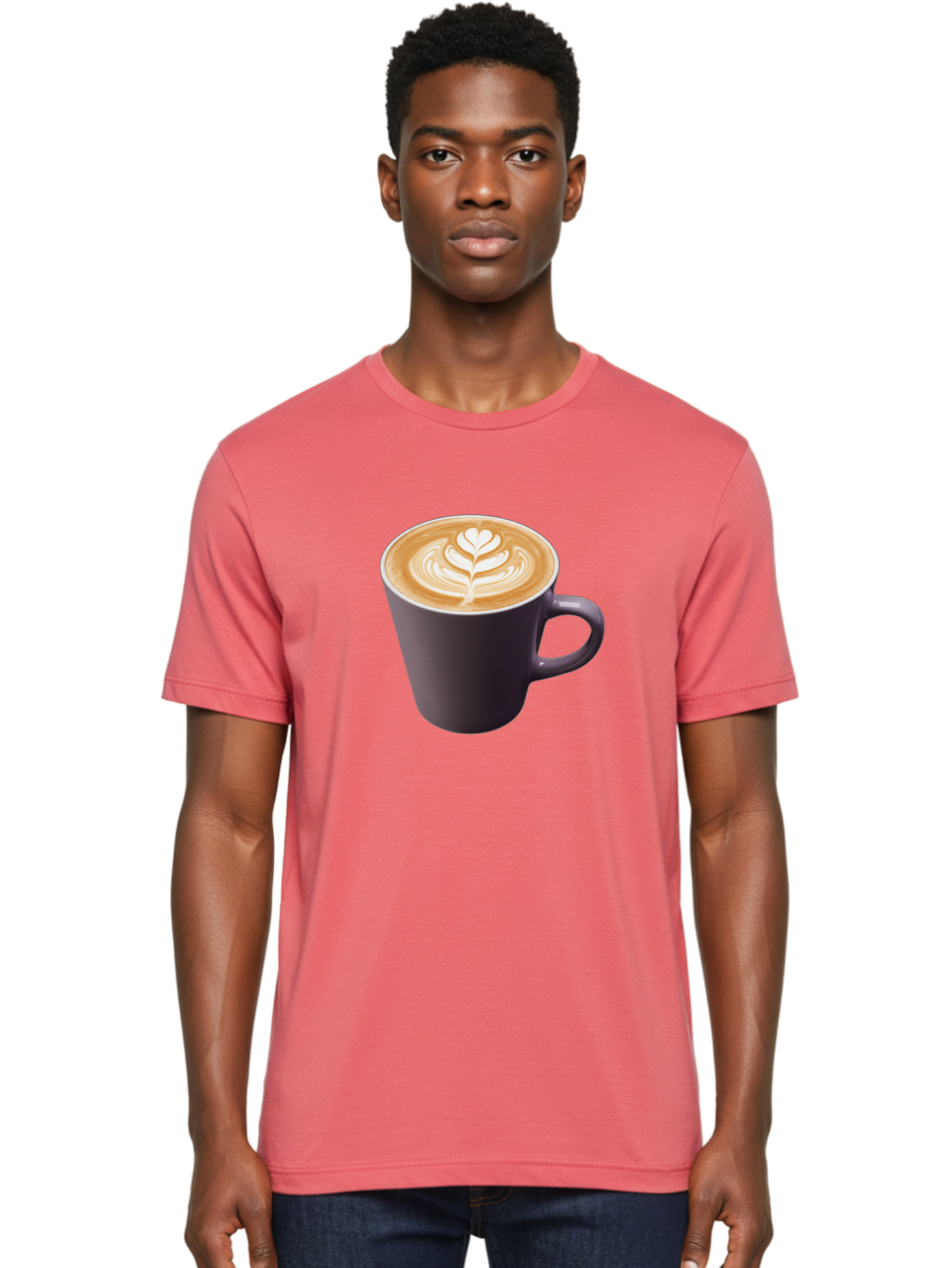 Coffee-Cup-14 Men'S Graphic Tee, 100% Cotton, Comfortable Casual Summer Wear, Machine Washable, Coffee Cup, Latte Art, Leaf Design, Espresso, Coffee Culture, Morning Coffee, Coffee Break, Caffeine, Coffee Drink Baa348 20