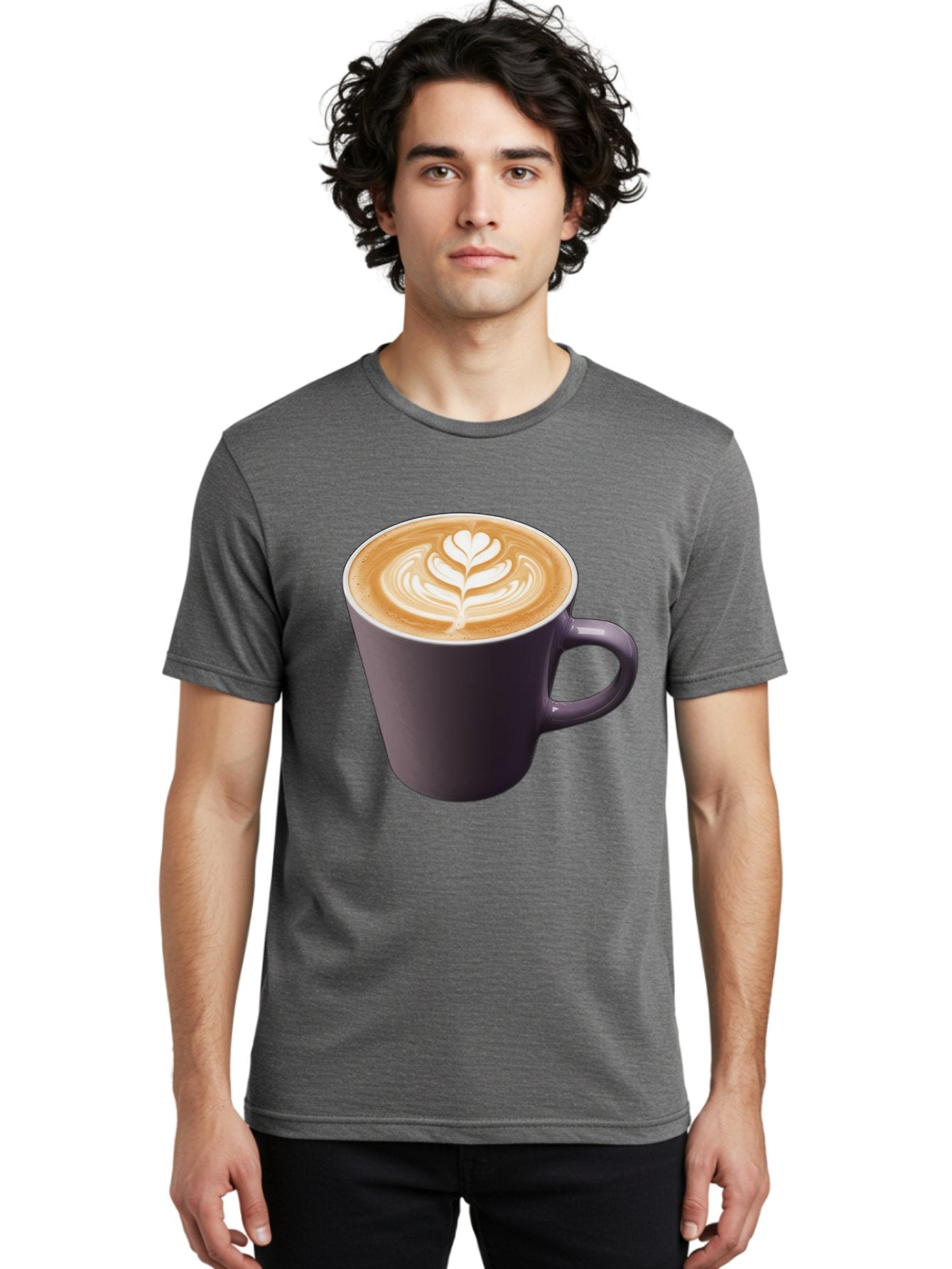 Coffee-Cup-14 Men'S Graphic Tee, 100% Cotton, Comfortable Casual Summer Wear, Machine Washable, Coffee Cup, Latte Art, Leaf Design, Espresso, Coffee Culture, Morning Coffee, Coffee Break, Caffeine, Coffee Drink Baa348 27