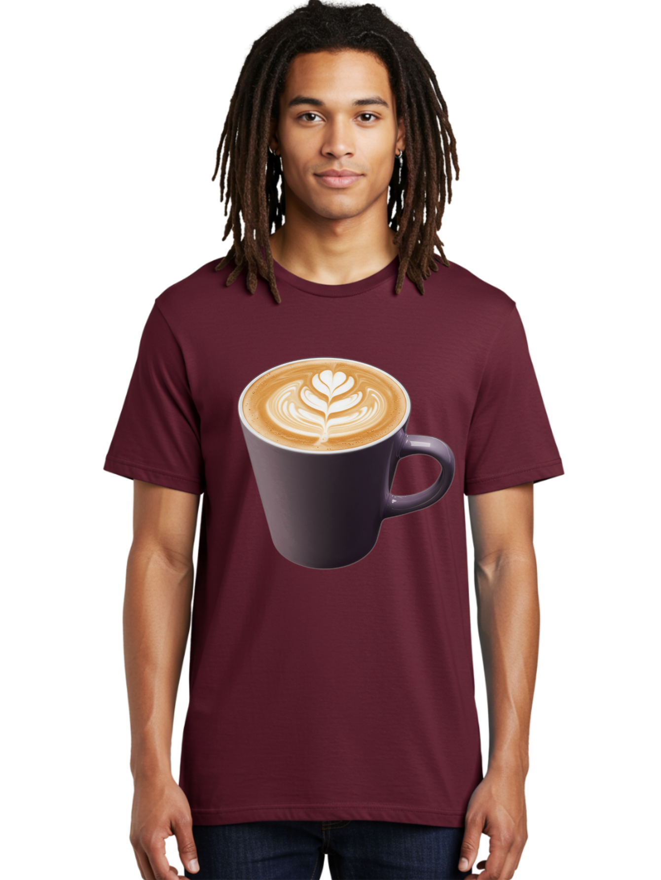 Coffee-Cup-14 Men'S Graphic Tee, 100% Cotton, Comfortable Casual Summer Wear, Machine Washable, Coffee Cup, Latte Art, Leaf Design, Espresso, Coffee Culture, Morning Coffee, Coffee Break, Caffeine, Coffee Drink Baa348 30