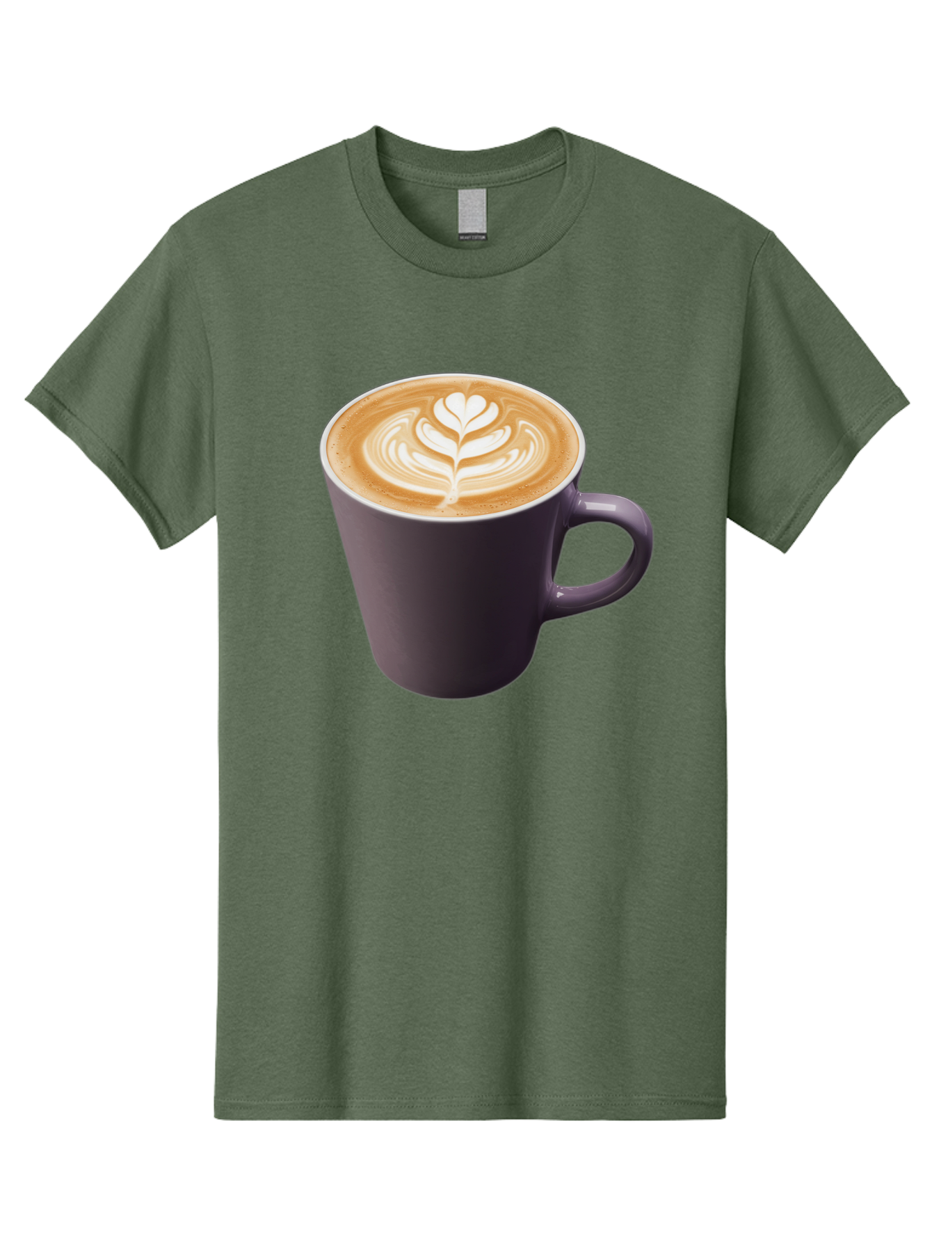 Coffee-Cup-14 Men'S Graphic Tee, 100% Cotton, Comfortable Casual Summer Wear, Machine Washable, Coffee Cup, Latte Art, Leaf Design, Espresso, Coffee Culture, Morning Coffee, Coffee Break, Caffeine, Coffee Drink Baa348