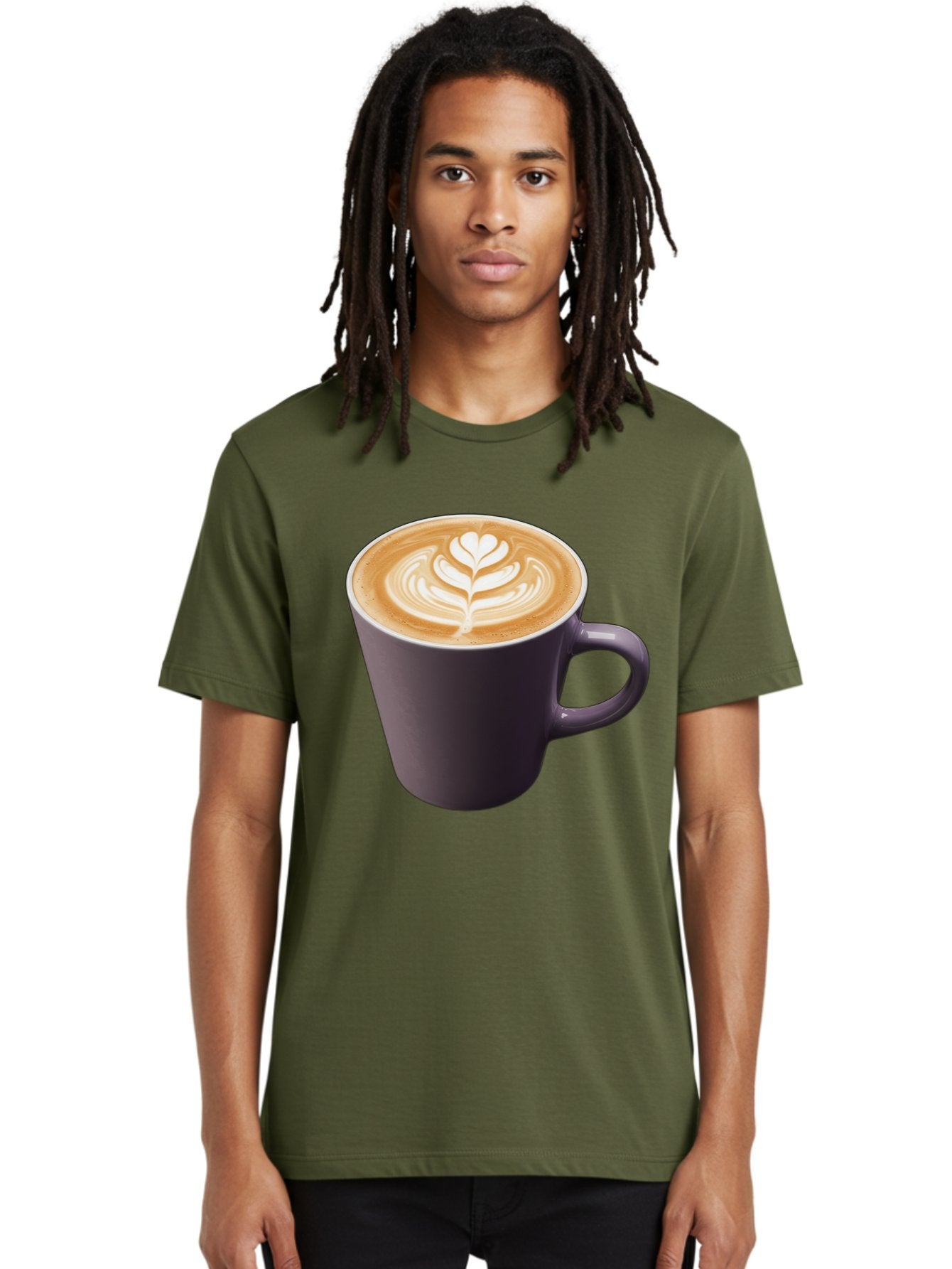 Coffee-Cup-14 Men'S Graphic Tee, 100% Cotton, Comfortable Casual Summer Wear, Machine Washable, Coffee Cup, Latte Art, Leaf Design, Espresso, Coffee Culture, Morning Coffee, Coffee Break, Caffeine, Coffee Drink Baa348 30