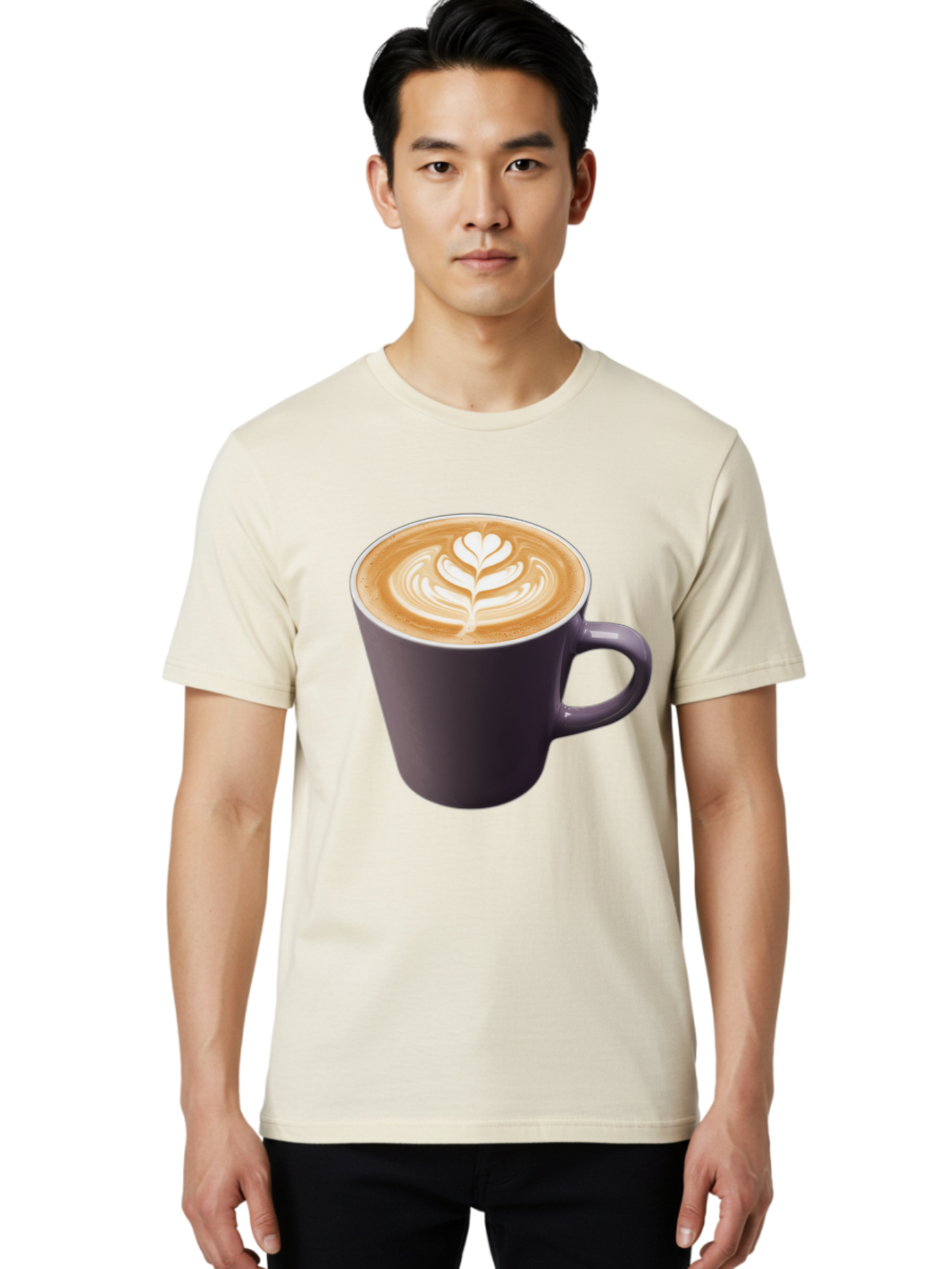 Coffee-Cup-14 Men'S Graphic Tee, 100% Cotton, Comfortable Casual Summer Wear, Machine Washable, Coffee Cup, Latte Art, Leaf Design, Espresso, Coffee Culture, Morning Coffee, Coffee Break, Caffeine, Coffee Drink Baa348 24
