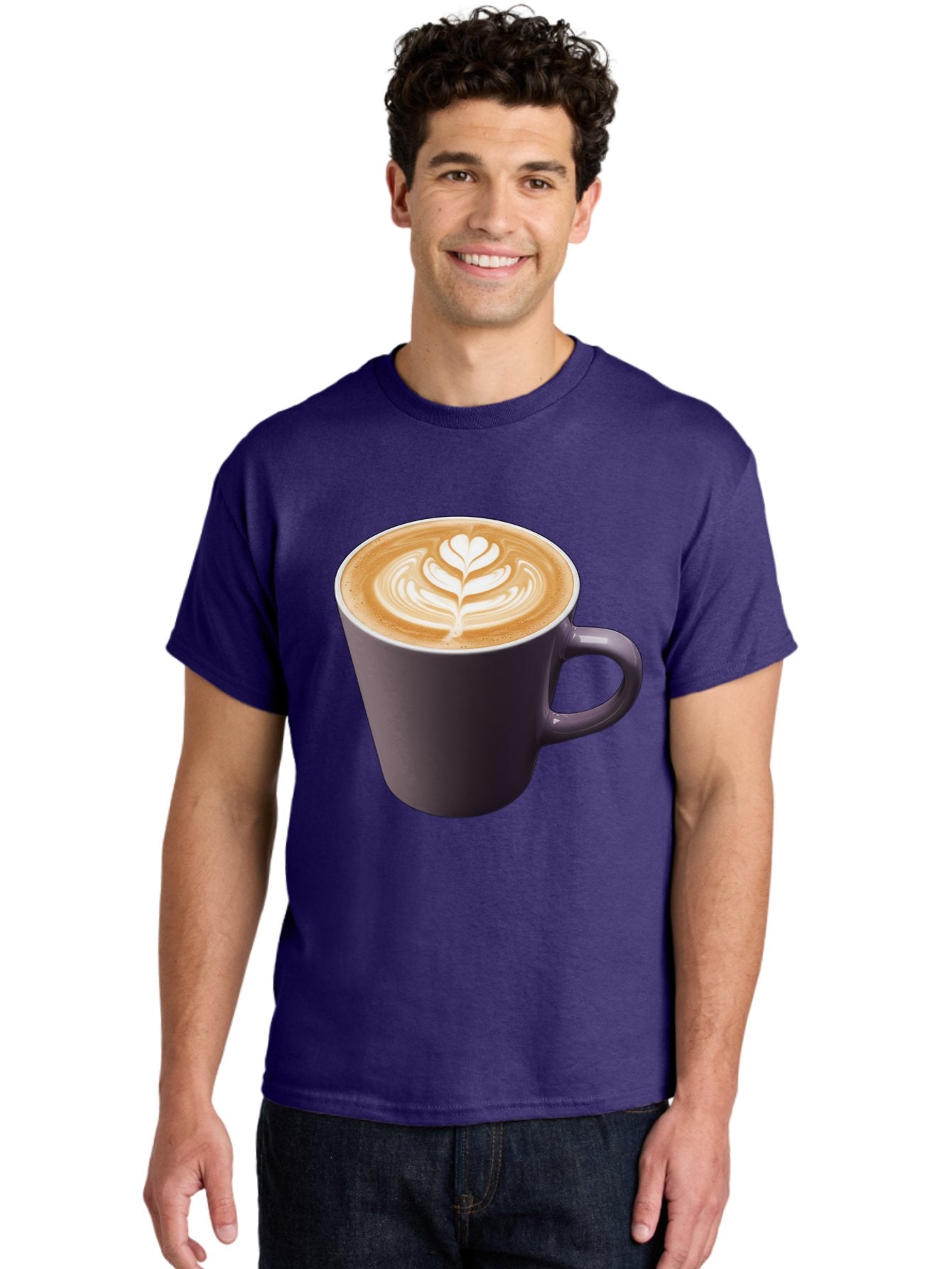 Coffee-Cup-14 Men'S Graphic Tee, 100% Cotton, Comfortable Casual Summer Wear, Machine Washable, Coffee Cup, Latte Art, Leaf Design, Espresso, Coffee Culture, Morning Coffee, Coffee Break, Caffeine, Coffee Drink Baa348 19