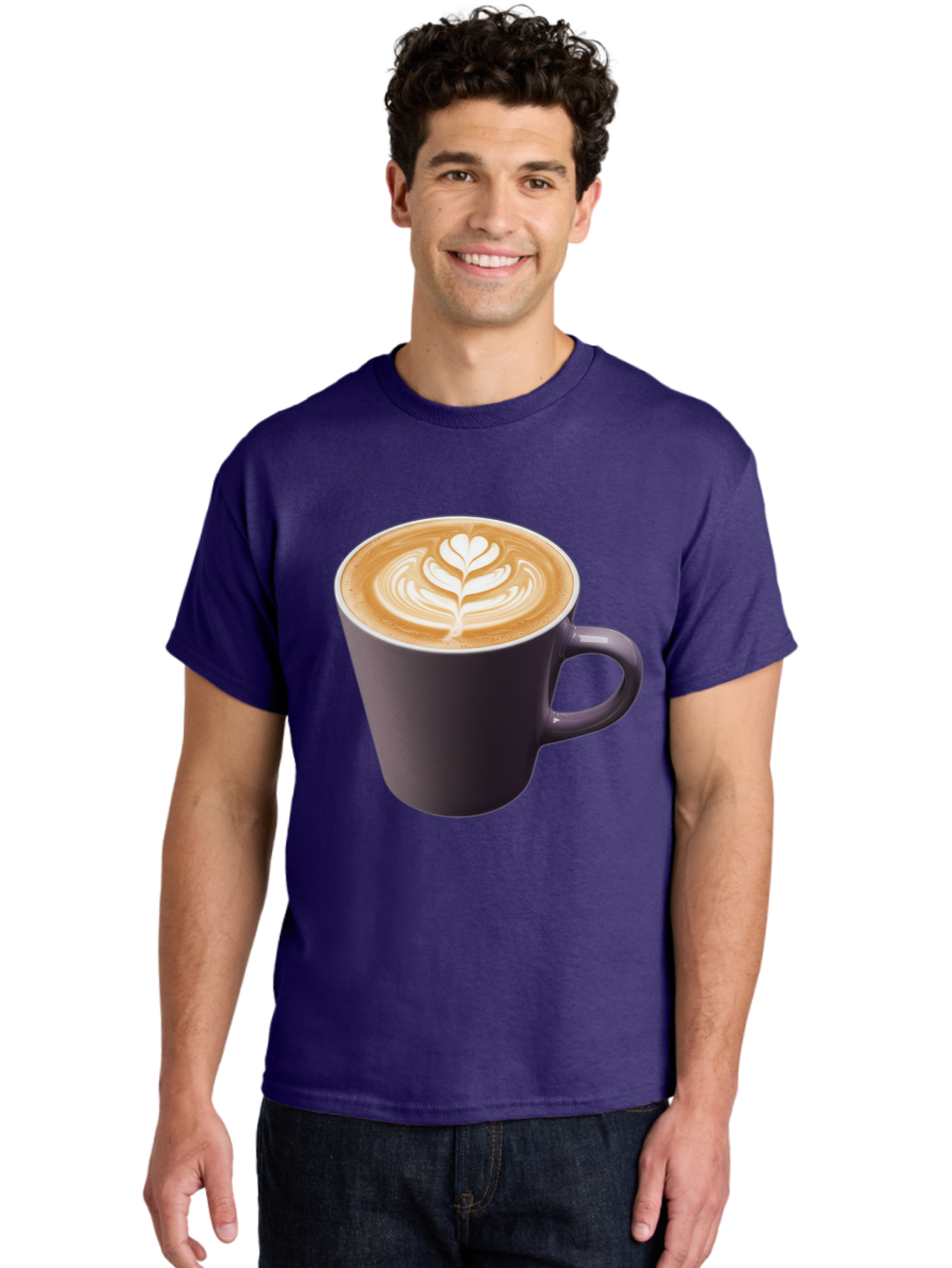 Coffee-Cup-14 Men'S Graphic Tee, 100% Cotton, Comfortable Casual Summer Wear, Machine Washable, Coffee Cup, Latte Art, Leaf Design, Espresso, Coffee Culture, Morning Coffee, Coffee Break, Caffeine, Coffee Drink Baa348 22