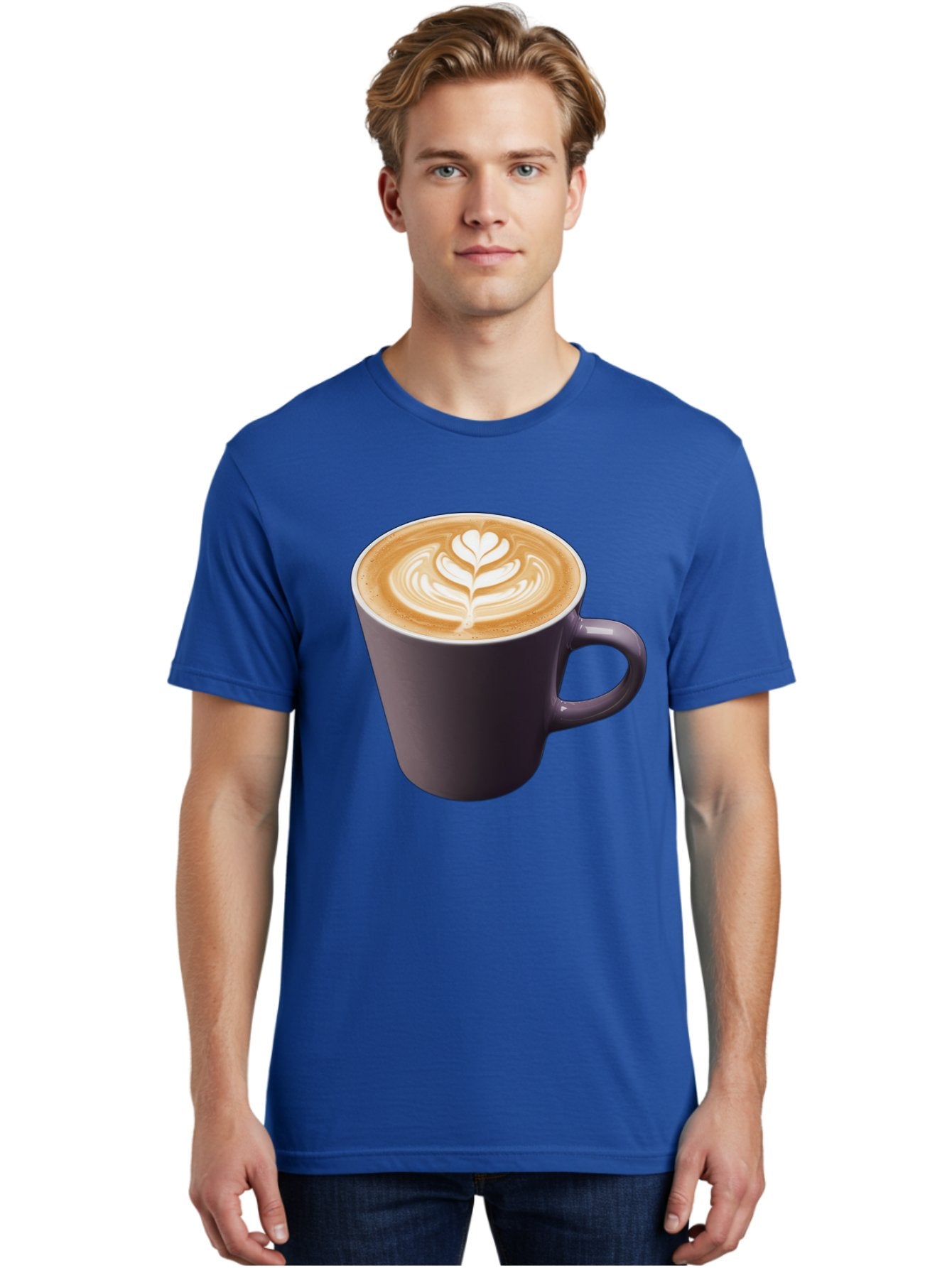 Coffee-Cup-14 Men'S Graphic Tee, 100% Cotton, Comfortable Casual Summer Wear, Machine Washable, Coffee Cup, Latte Art, Leaf Design, Espresso, Coffee Culture, Morning Coffee, Coffee Break, Caffeine, Coffee Drink Baa348 29