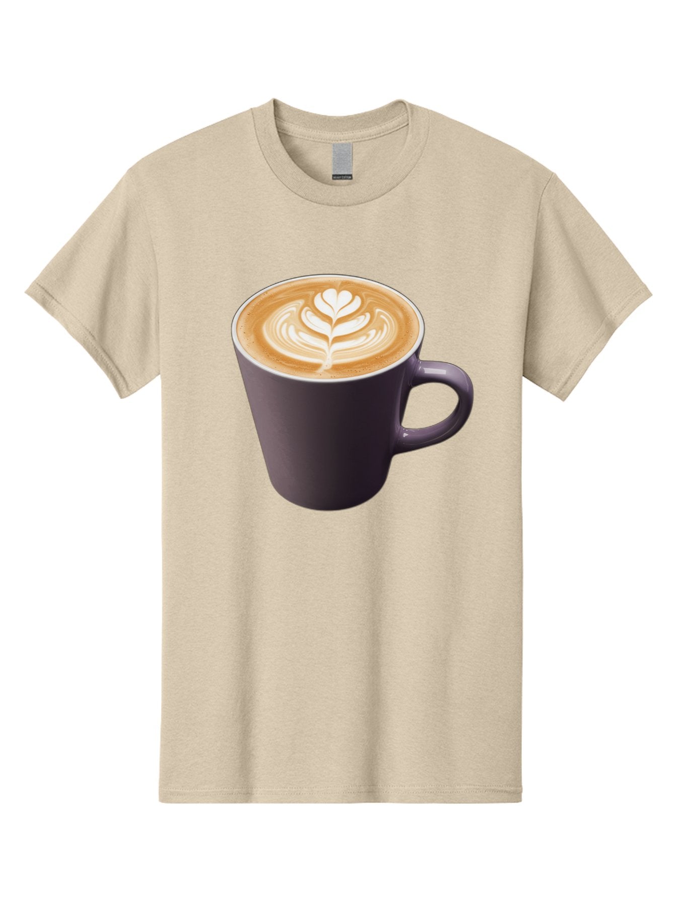 Coffee-Cup-14 Men'S Graphic Tee, 100% Cotton, Comfortable Casual Summer Wear, Machine Washable, Coffee Cup, Latte Art, Leaf Design, Espresso, Coffee Culture, Morning Coffee, Coffee Break, Caffeine, Coffee Drink Baa348 3