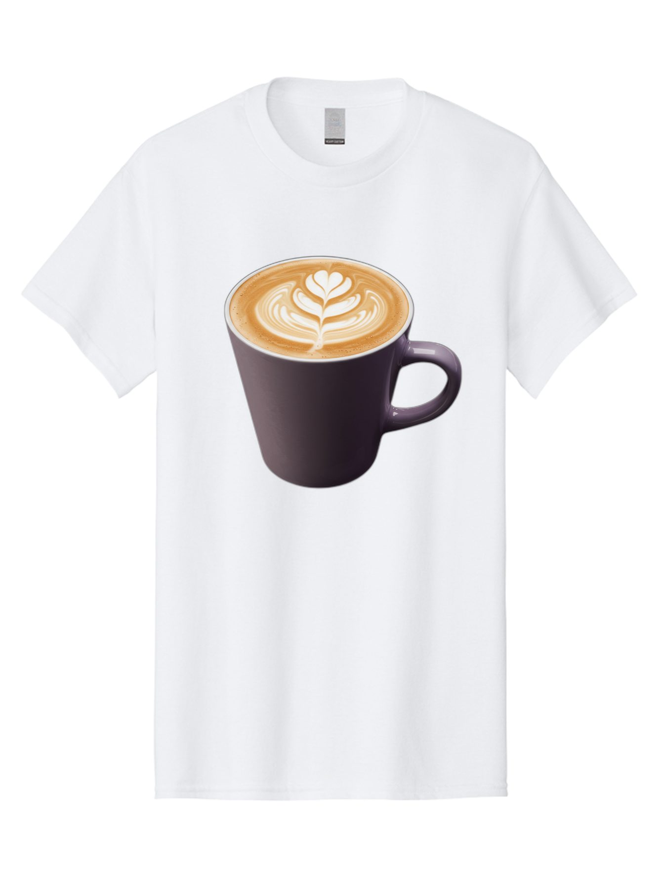 Coffee-Cup-14 Men'S Graphic Tee, 100% Cotton, Comfortable Casual Summer Wear, Machine Washable, Coffee Cup, Latte Art, Leaf Design, Espresso, Coffee Culture, Morning Coffee, Coffee Break, Caffeine, Coffee Drink Baa348 25