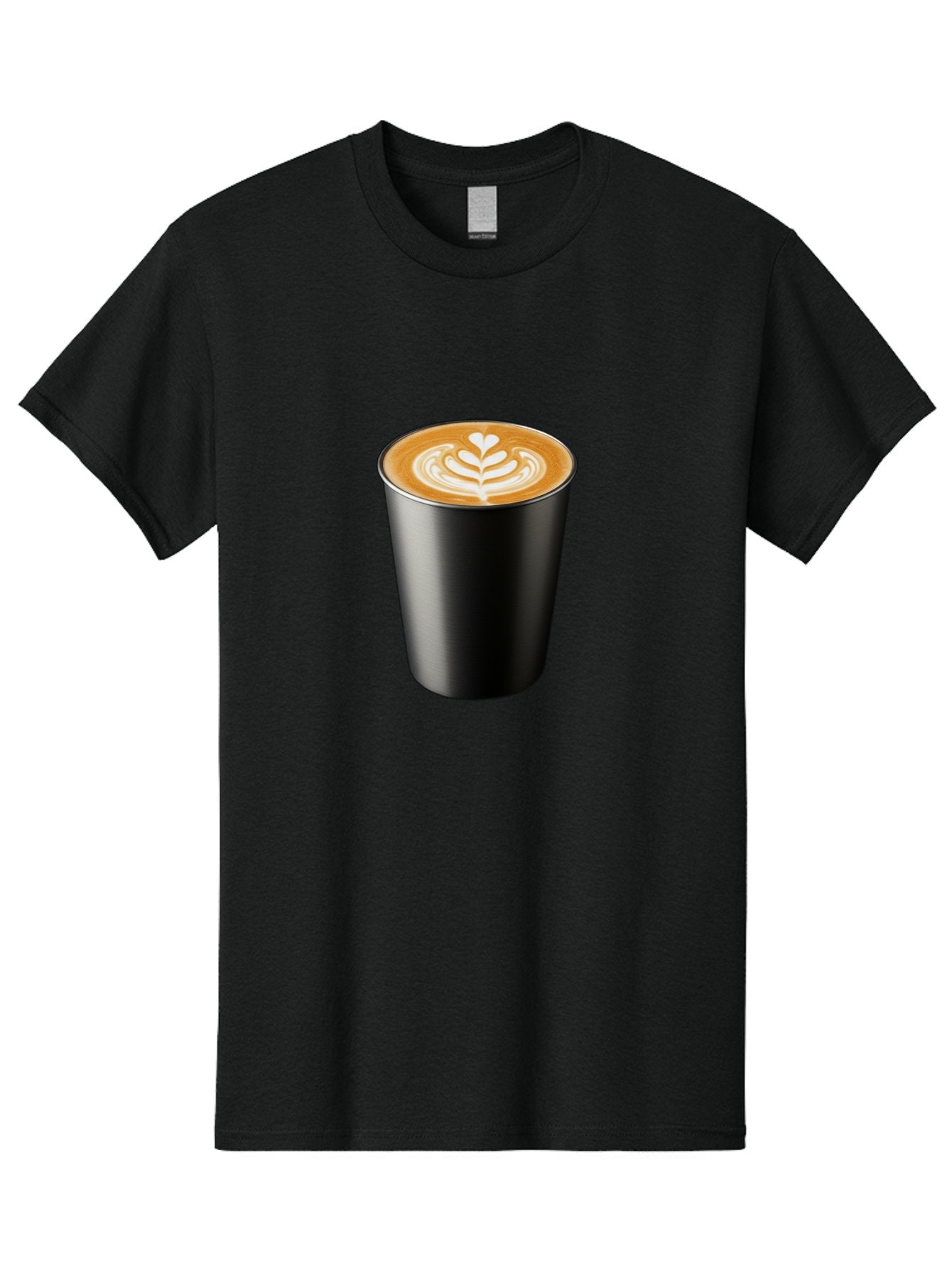 Coffee-Cup-15 Men'S Graphic Tee, 100% Cotton, Comfortable Casual Summer Wear, Machine Washable, Coffee Cup, Black Cup, Latte Art, Espresso, Coffee Drink, Heart Design, White Foam, Takeaway Coffee, Coffee Culture Baa349 6
