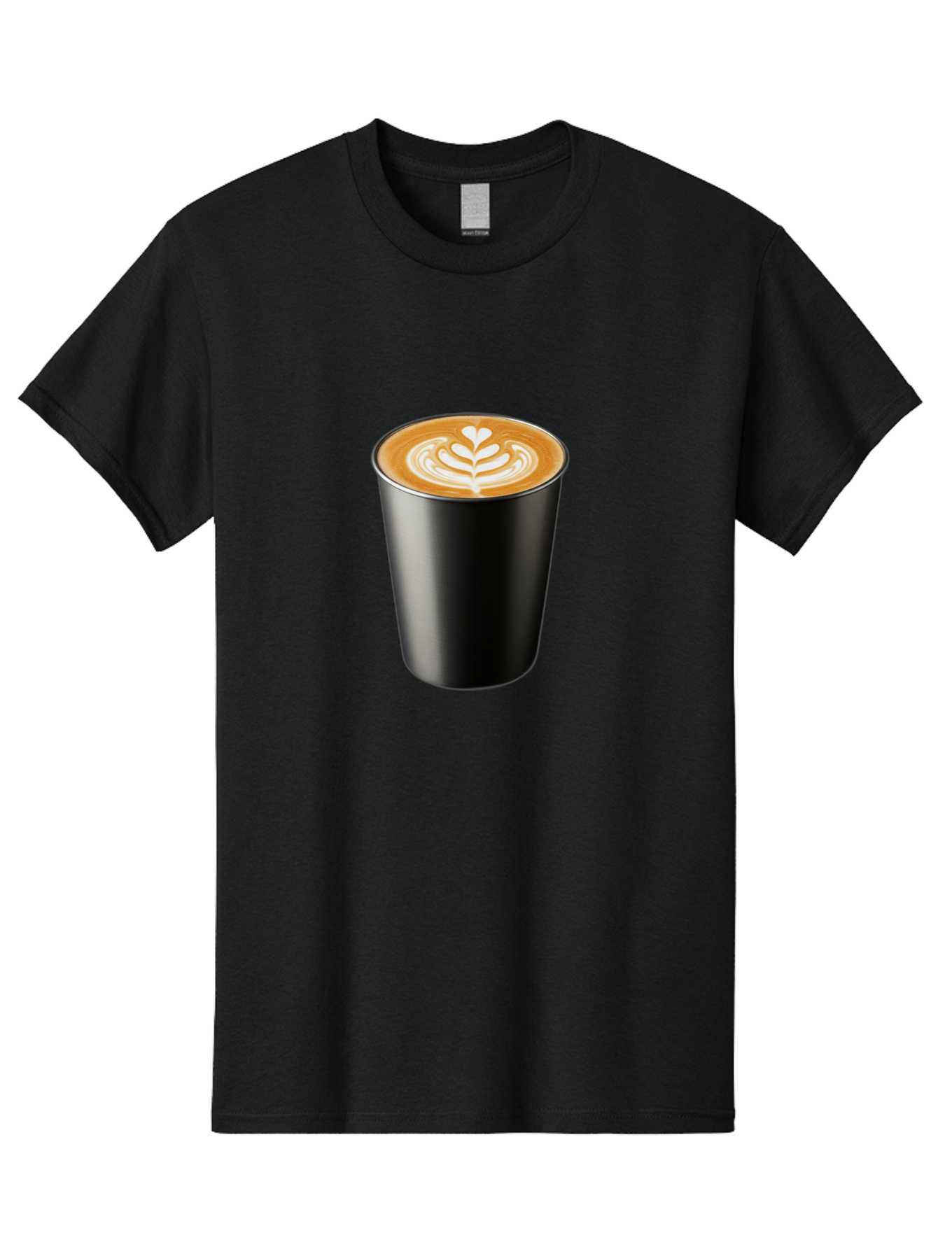 Coffee-Cup-15 Men'S Graphic Tee, 100% Cotton, Comfortable Casual Summer Wear, Machine Washable, Coffee Cup, Black Cup, Latte Art, Espresso, Coffee Drink, Heart Design, White Foam, Takeaway Coffee, Coffee Culture Baa349 13