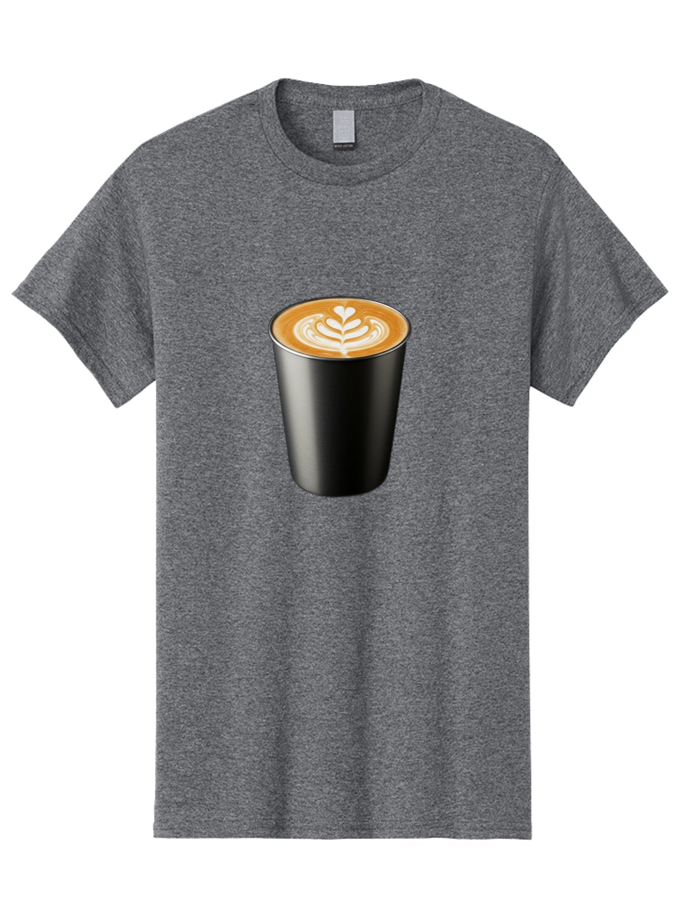 Coffee-Cup-15 Men'S Graphic Tee, 100% Cotton, Comfortable Casual Summer Wear, Machine Washable, Coffee Cup, Black Cup, Latte Art, Espresso, Coffee Drink, Heart Design, White Foam, Takeaway Coffee, Coffee Culture Baa349 3