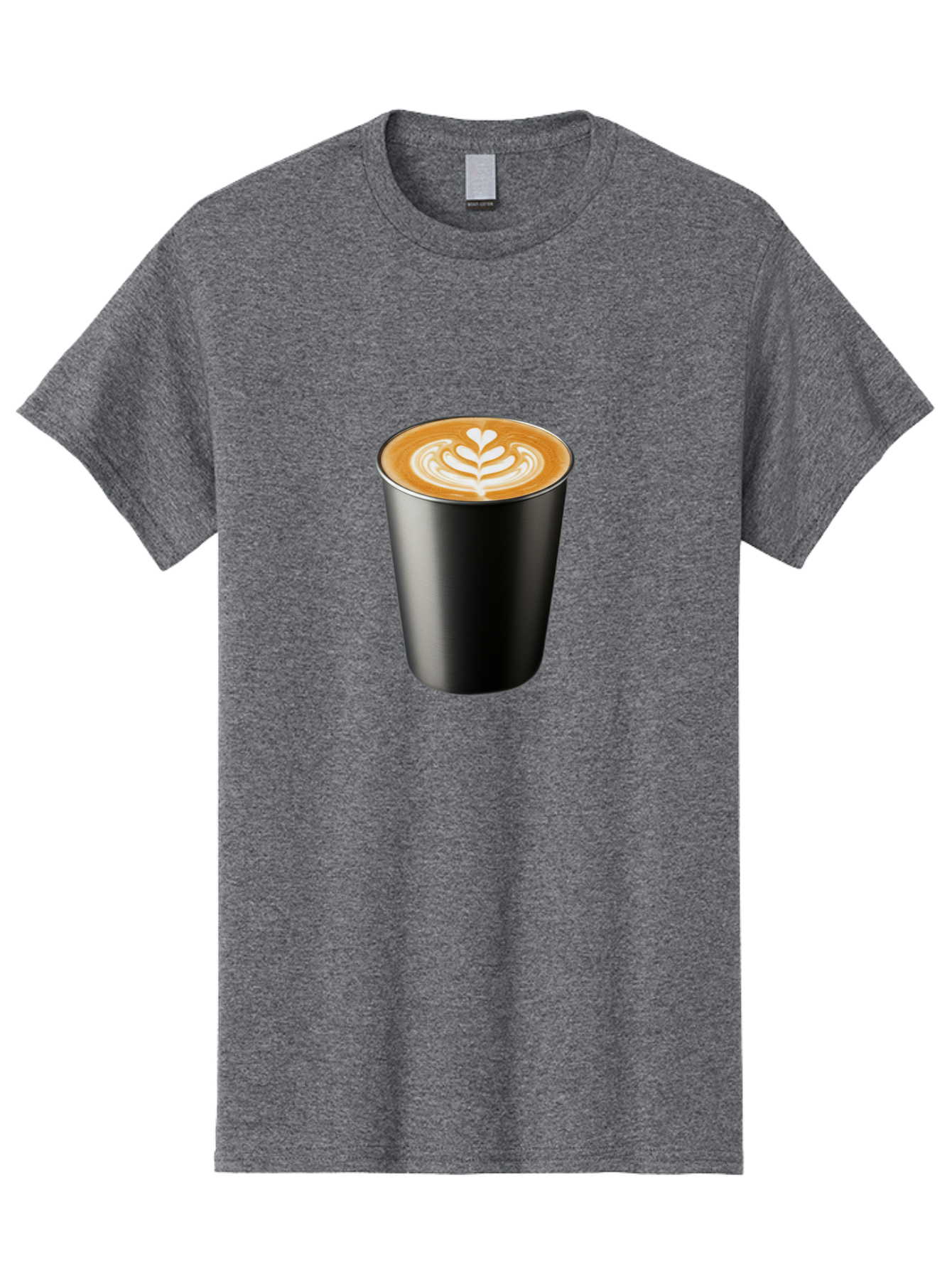 Coffee-Cup-15 Men'S Graphic Tee, 100% Cotton, Comfortable Casual Summer Wear, Machine Washable, Coffee Cup, Black Cup, Latte Art, Espresso, Coffee Drink, Heart Design, White Foam, Takeaway Coffee, Coffee Culture Baa349 17