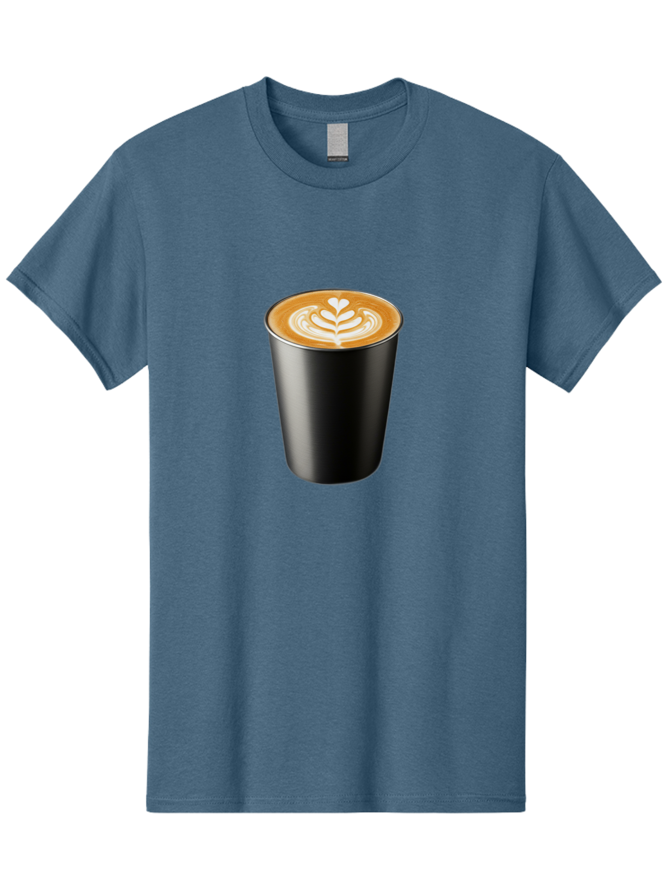 Coffee-Cup-15 Men'S Graphic Tee, 100% Cotton, Comfortable Casual Summer Wear, Machine Washable, Coffee Cup, Black Cup, Latte Art, Espresso, Coffee Drink, Heart Design, White Foam, Takeaway Coffee, Coffee Culture Baa349 21
