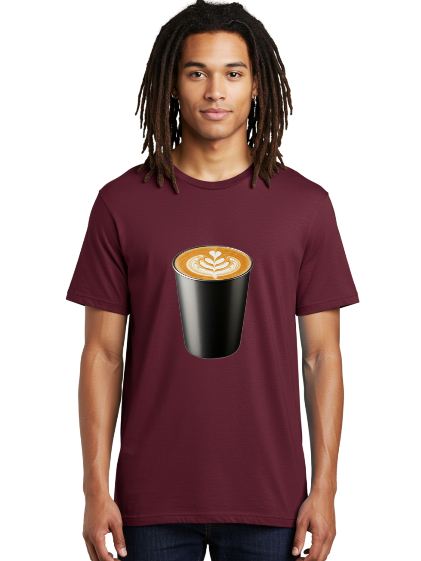 Coffee-Cup-15 Men'S Graphic Tee, 100% Cotton, Comfortable Casual Summer Wear, Machine Washable, Coffee Cup, Black Cup, Latte Art, Espresso, Coffee Drink, Heart Design, White Foam, Takeaway Coffee, Coffee Culture Baa349 20