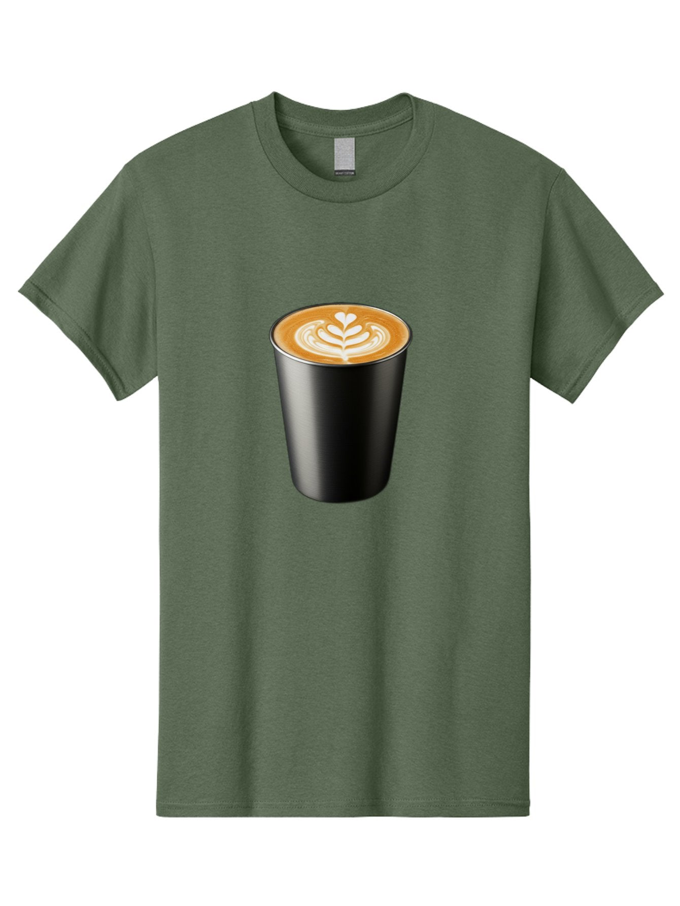 Coffee-Cup-15 Men'S Graphic Tee, 100% Cotton, Comfortable Casual Summer Wear, Machine Washable, Coffee Cup, Black Cup, Latte Art, Espresso, Coffee Drink, Heart Design, White Foam, Takeaway Coffee, Coffee Culture Baa349 11