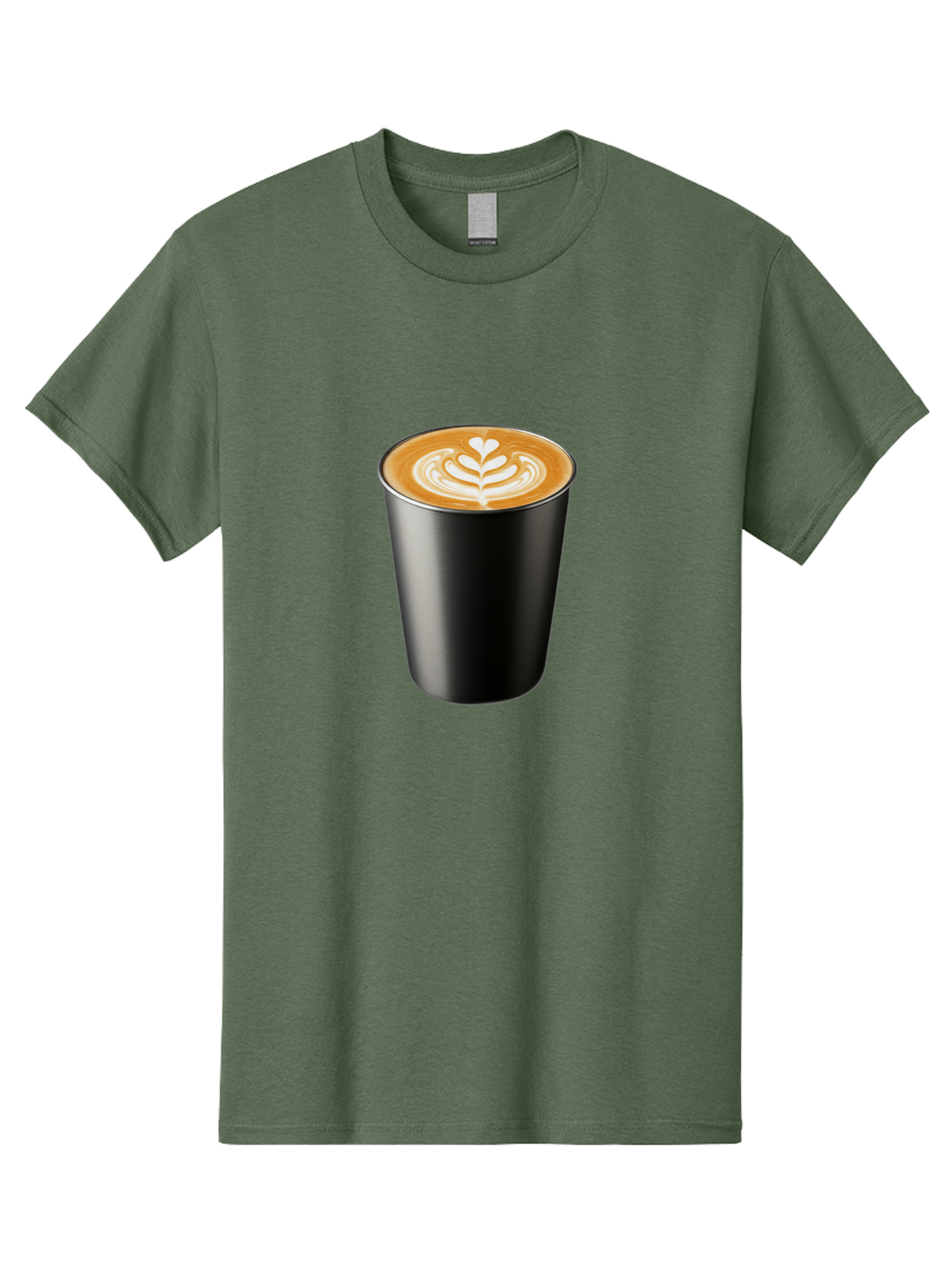 Coffee-Cup-15 Men'S Graphic Tee, 100% Cotton, Comfortable Casual Summer Wear, Machine Washable, Coffee Cup, Black Cup, Latte Art, Espresso, Coffee Drink, Heart Design, White Foam, Takeaway Coffee, Coffee Culture Baa349 7