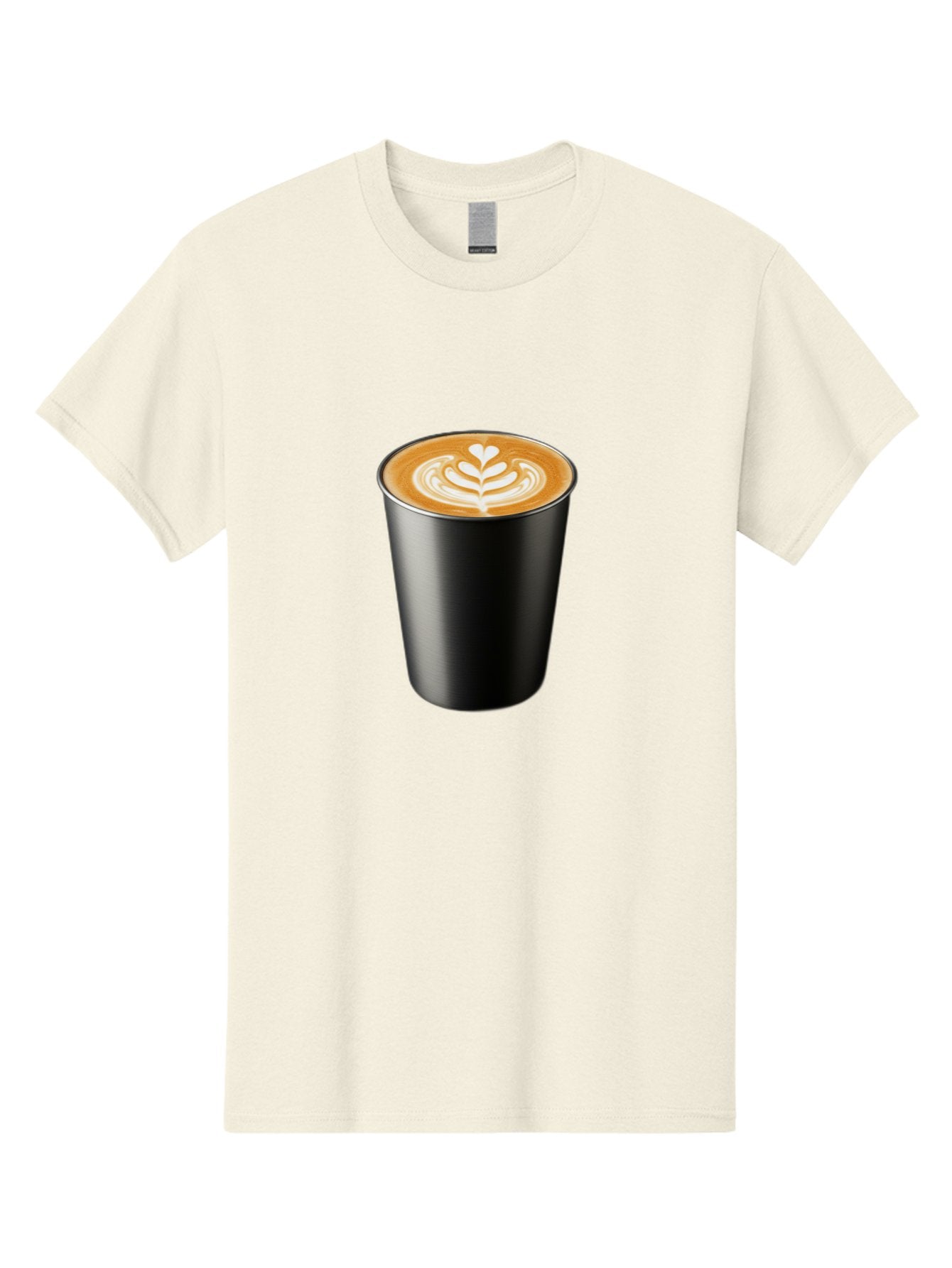 Coffee-Cup-15 Men'S Graphic Tee, 100% Cotton, Comfortable Casual Summer Wear, Machine Washable, Coffee Cup, Black Cup, Latte Art, Espresso, Coffee Drink, Heart Design, White Foam, Takeaway Coffee, Coffee Culture Baa349 7