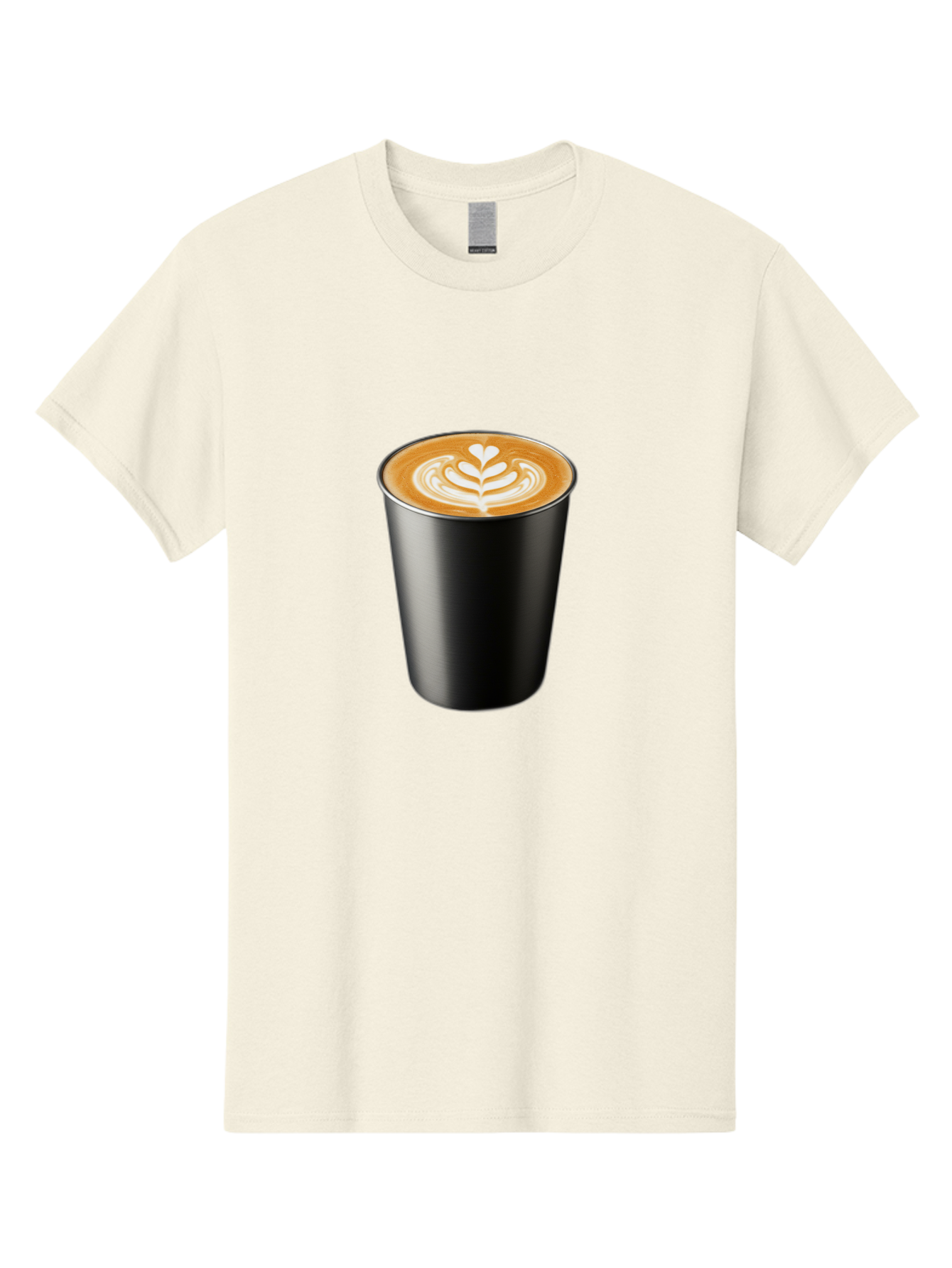 Coffee-Cup-15 Men'S Graphic Tee, 100% Cotton, Comfortable Casual Summer Wear, Machine Washable, Coffee Cup, Black Cup, Latte Art, Espresso, Coffee Drink, Heart Design, White Foam, Takeaway Coffee, Coffee Culture Baa349 25
