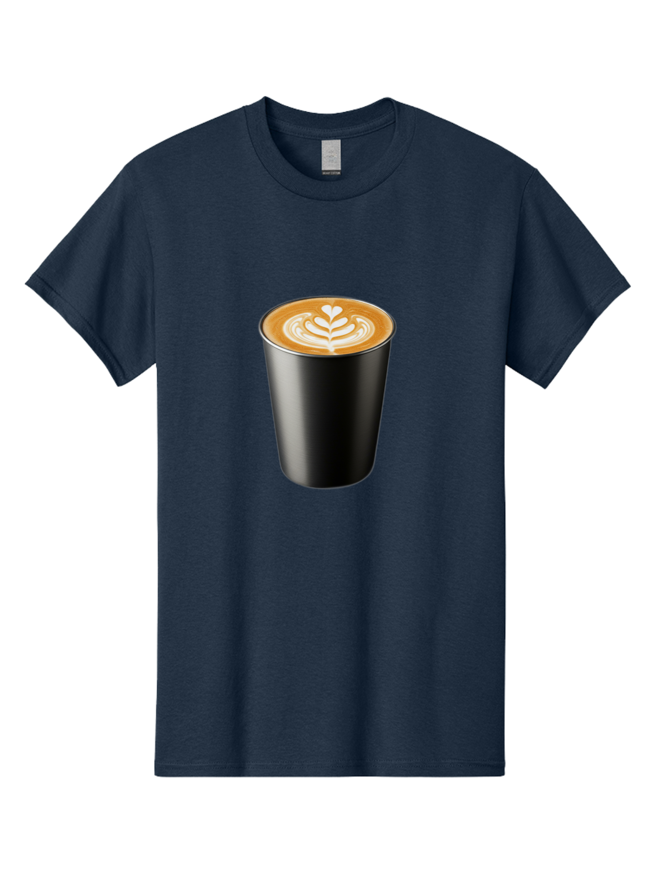 Coffee-Cup-15 Men'S Graphic Tee, 100% Cotton, Comfortable Casual Summer Wear, Machine Washable, Coffee Cup, Black Cup, Latte Art, Espresso, Coffee Drink, Heart Design, White Foam, Takeaway Coffee, Coffee Culture Baa349 5