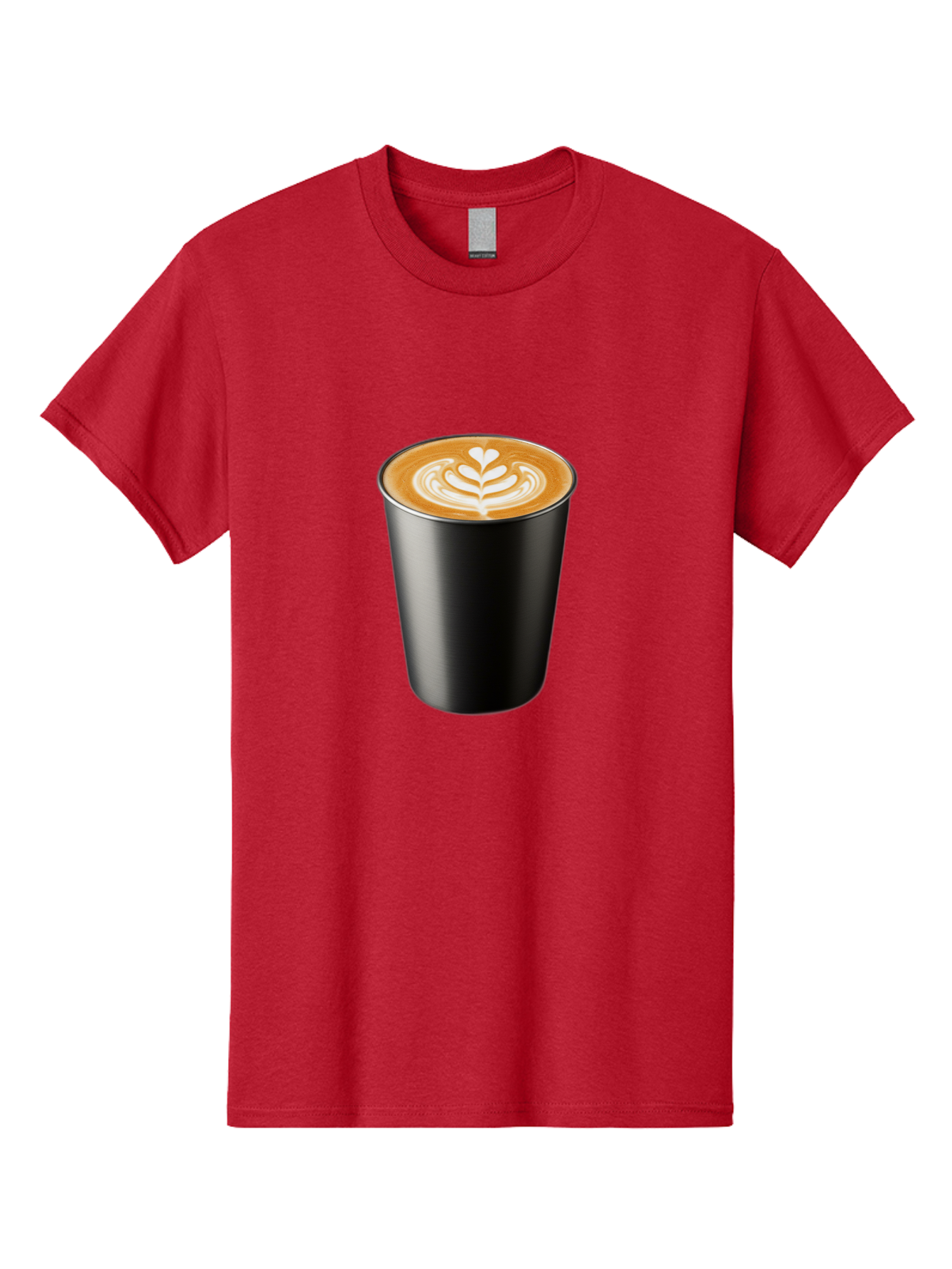 Coffee-Cup-15 Men'S Graphic Tee, 100% Cotton, Comfortable Casual Summer Wear, Machine Washable, Coffee Cup, Black Cup, Latte Art, Espresso, Coffee Drink, Heart Design, White Foam, Takeaway Coffee, Coffee Culture Baa349 3